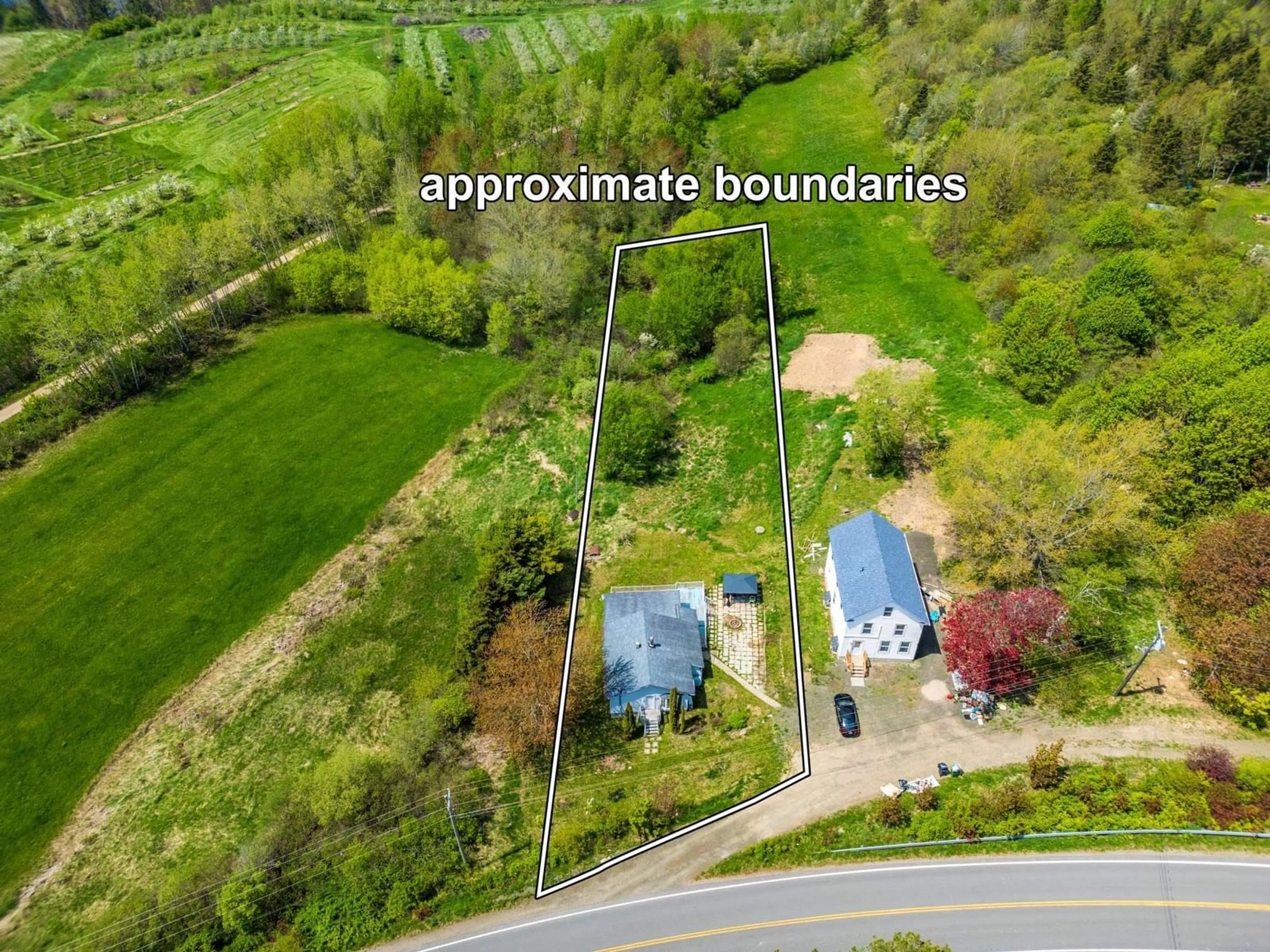 A pic from outside/outdoor area/front of a property/back of a property/a pic from drone, mountain view for 445 Highway 201, Moschelle Nova Scotia B0S 1A0