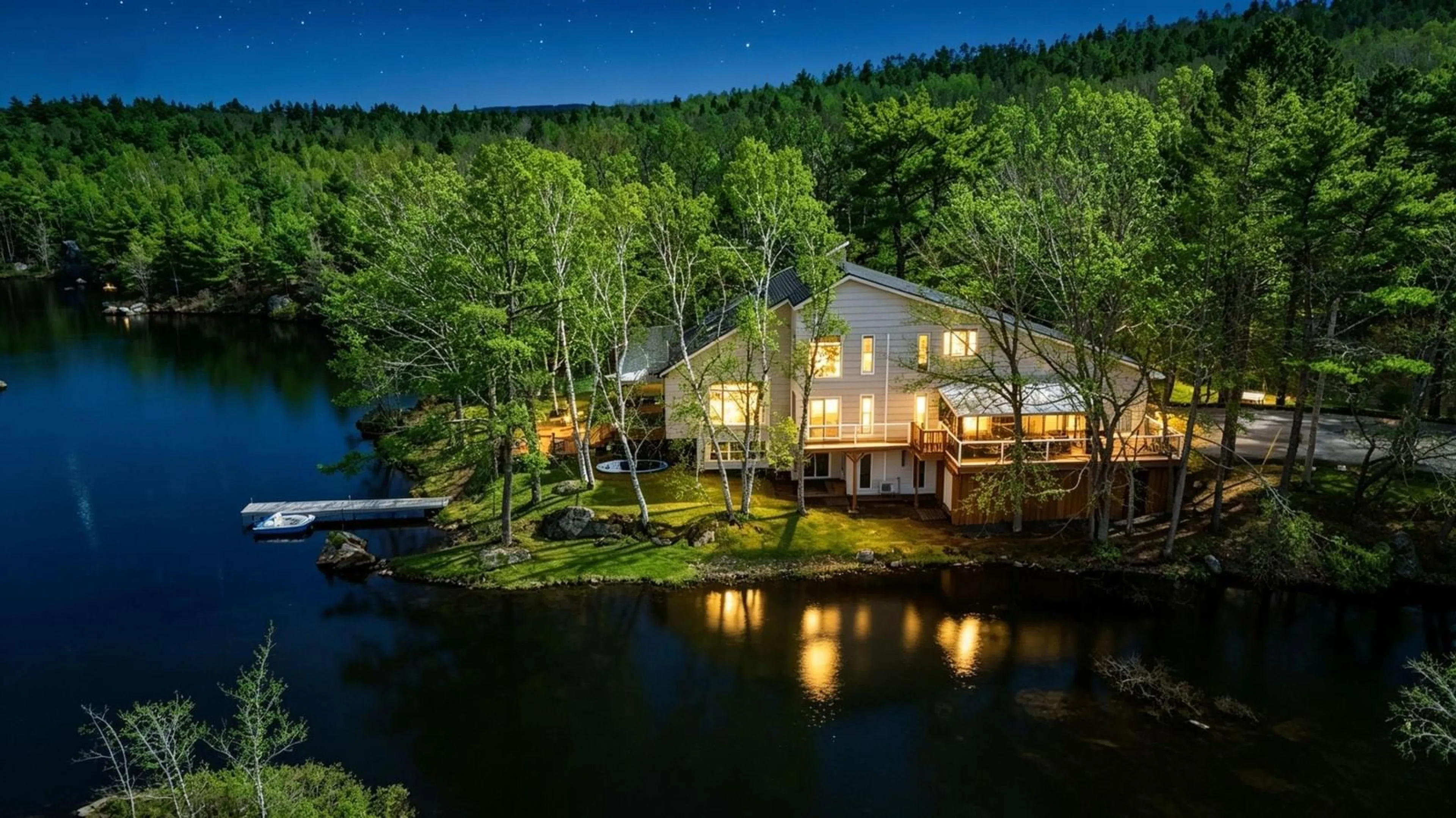 A pic from outside/outdoor area/front of a property/back of a property/a pic from drone, water/lake/river/ocean view for 48 Birchview Dr, Williams Lake Nova Scotia B3P 1G4
