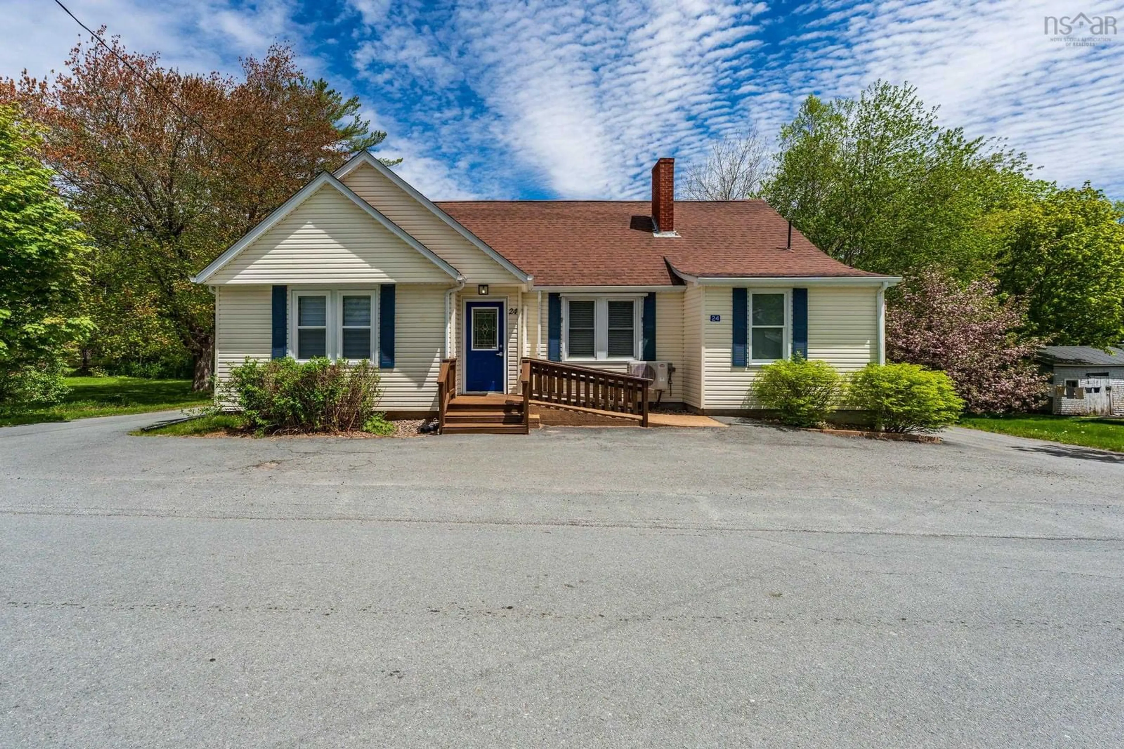 A pic from outside/outdoor area/front of a property/back of a property/a pic from drone, street for 24 Varner Rd, New Germany Nova Scotia B0R 1E0