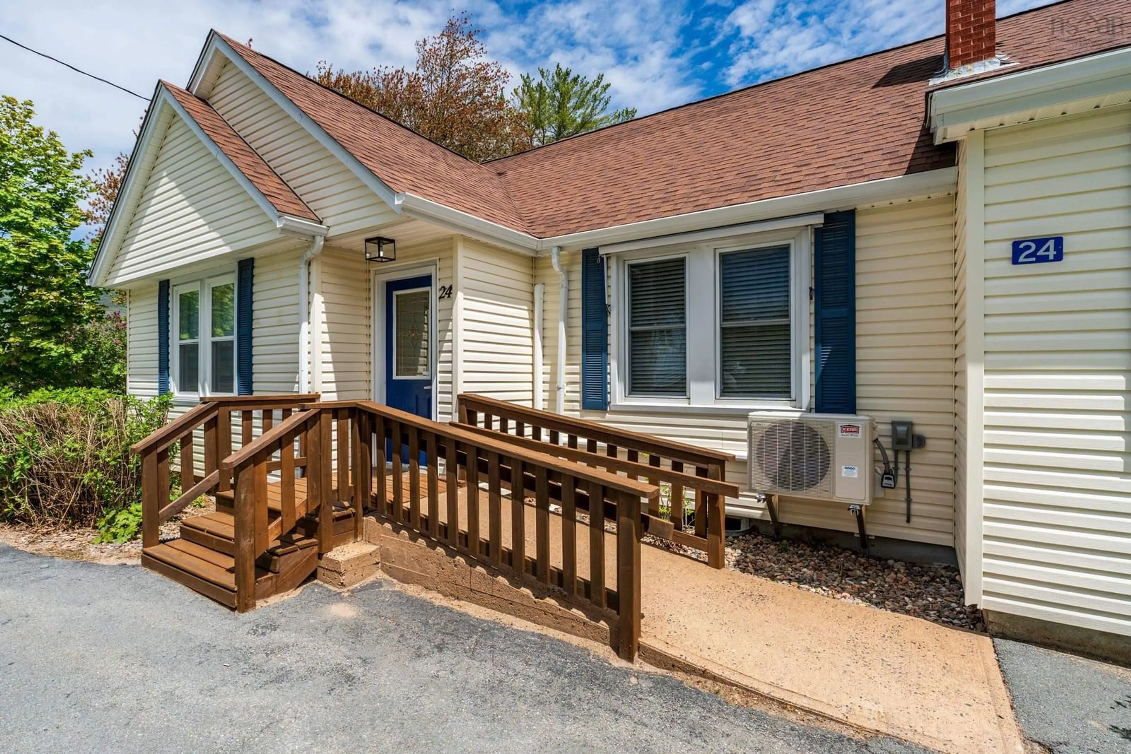 Home with vinyl exterior material, street for 24 Varner Rd, New Germany Nova Scotia B0R 1E0