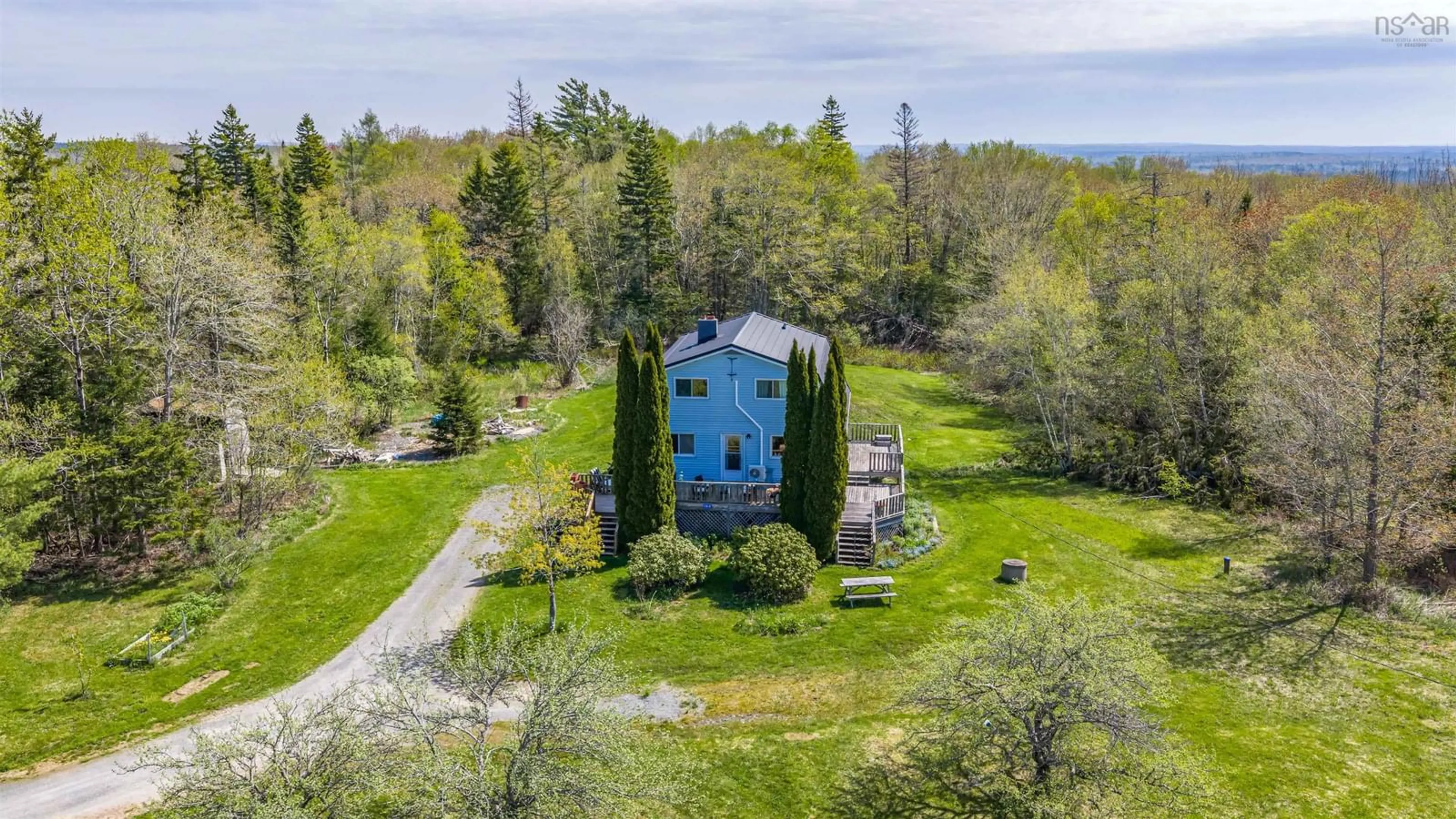 A pic from outside/outdoor area/front of a property/back of a property/a pic from drone, water/lake/river/ocean view for 164 Greenhill Rd, Hillsvale Nova Scotia B0N 1T0