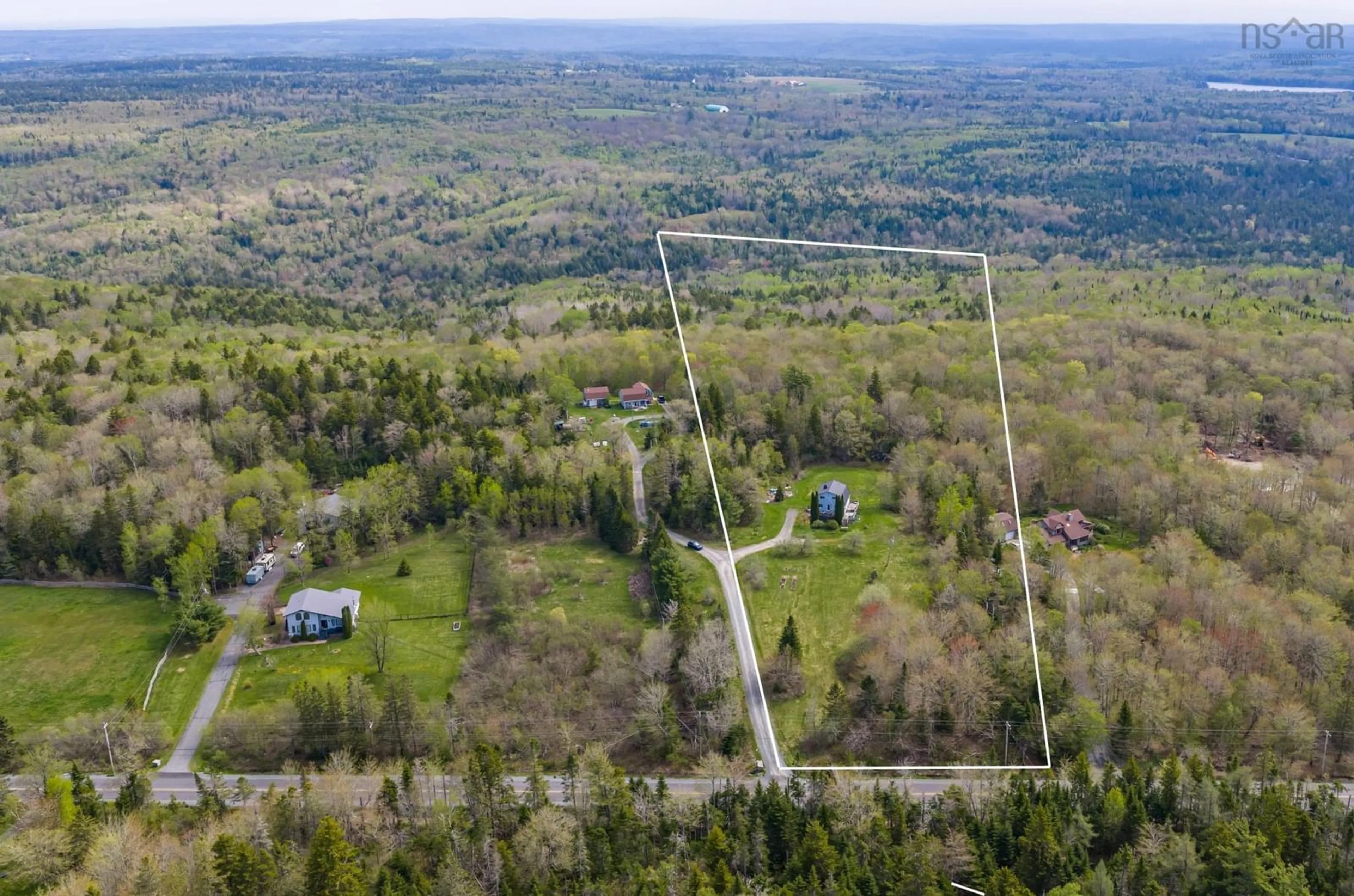 A pic from outside/outdoor area/front of a property/back of a property/a pic from drone, forest/trees view for 164 Greenhill Rd, Hillsvale Nova Scotia B0N 1T0