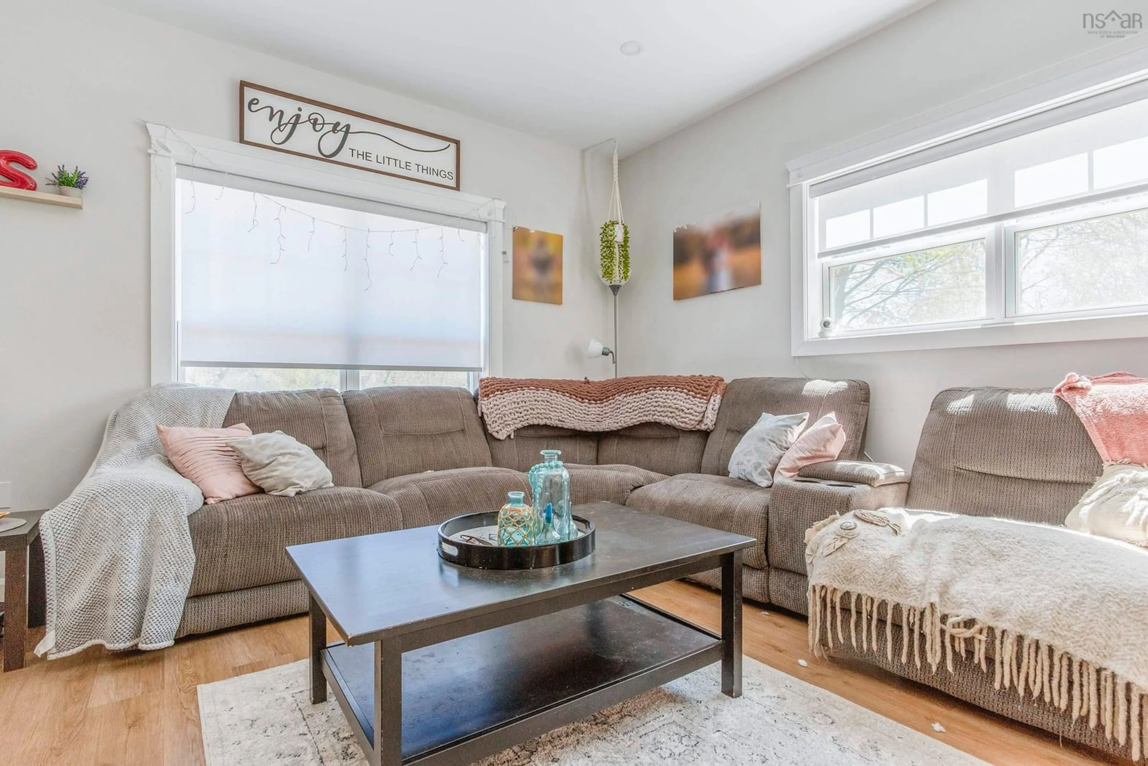 Living room with furniture, wood/laminate floor for 247 Ward Road Rd, Greenwood Square Nova Scotia B0P 1R0
