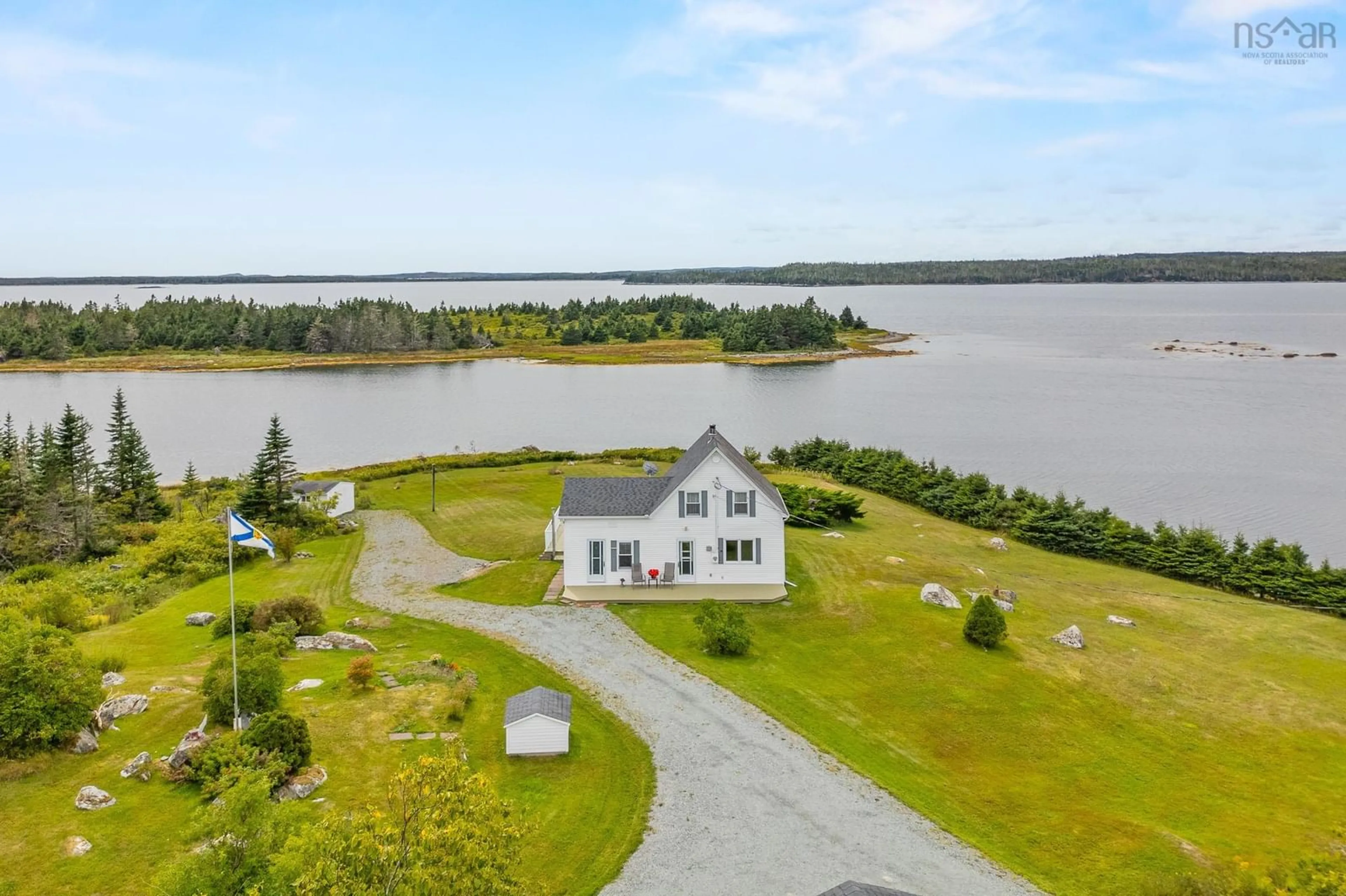 A pic from outside/outdoor area/front of a property/back of a property/a pic from drone, water/lake/river/ocean view for 125 Powers Rd, Tangier Nova Scotia B0J 3H0