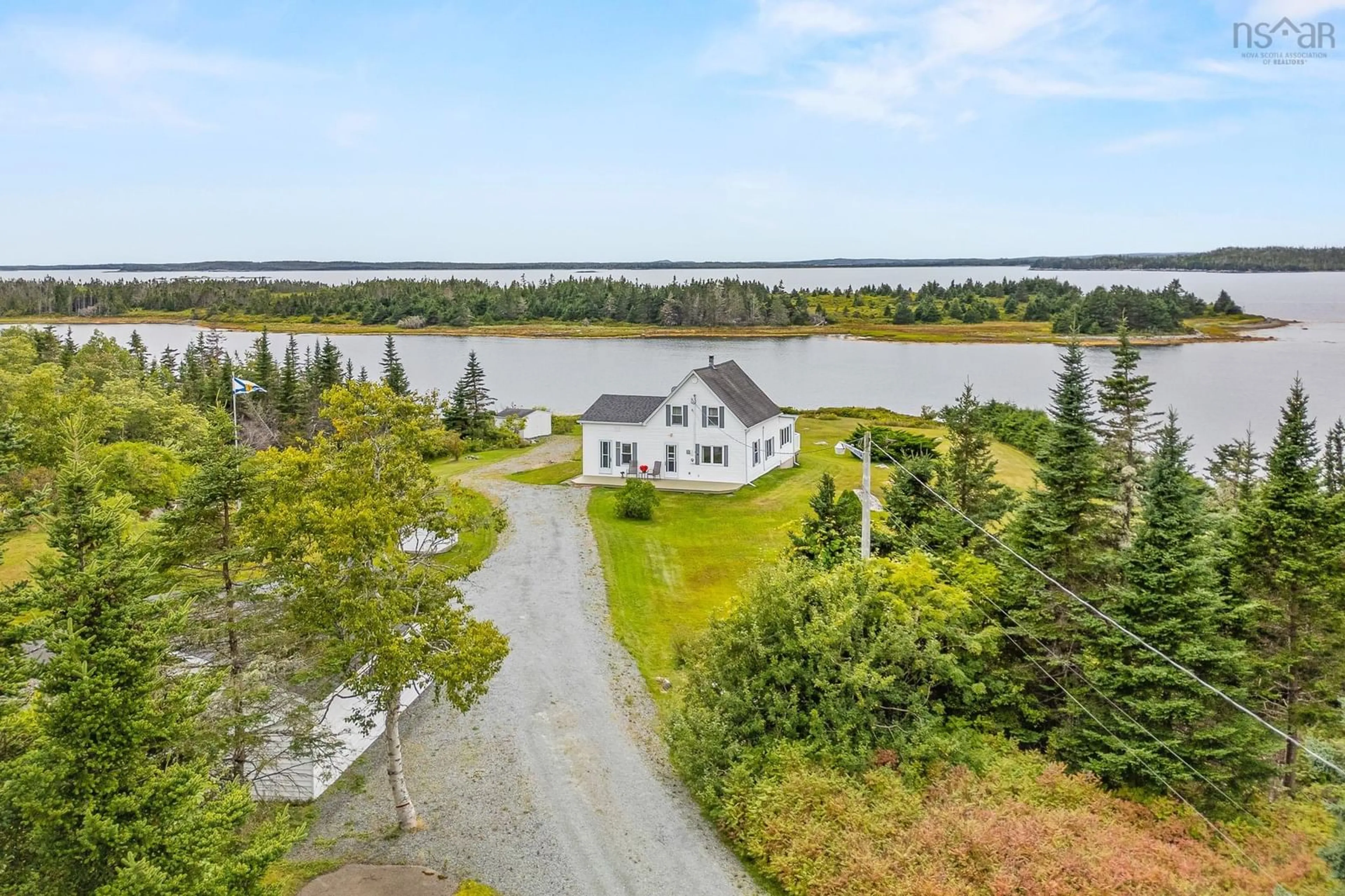 A pic from outside/outdoor area/front of a property/back of a property/a pic from drone, water/lake/river/ocean view for 125 Powers Rd, Tangier Nova Scotia B0J 3H0
