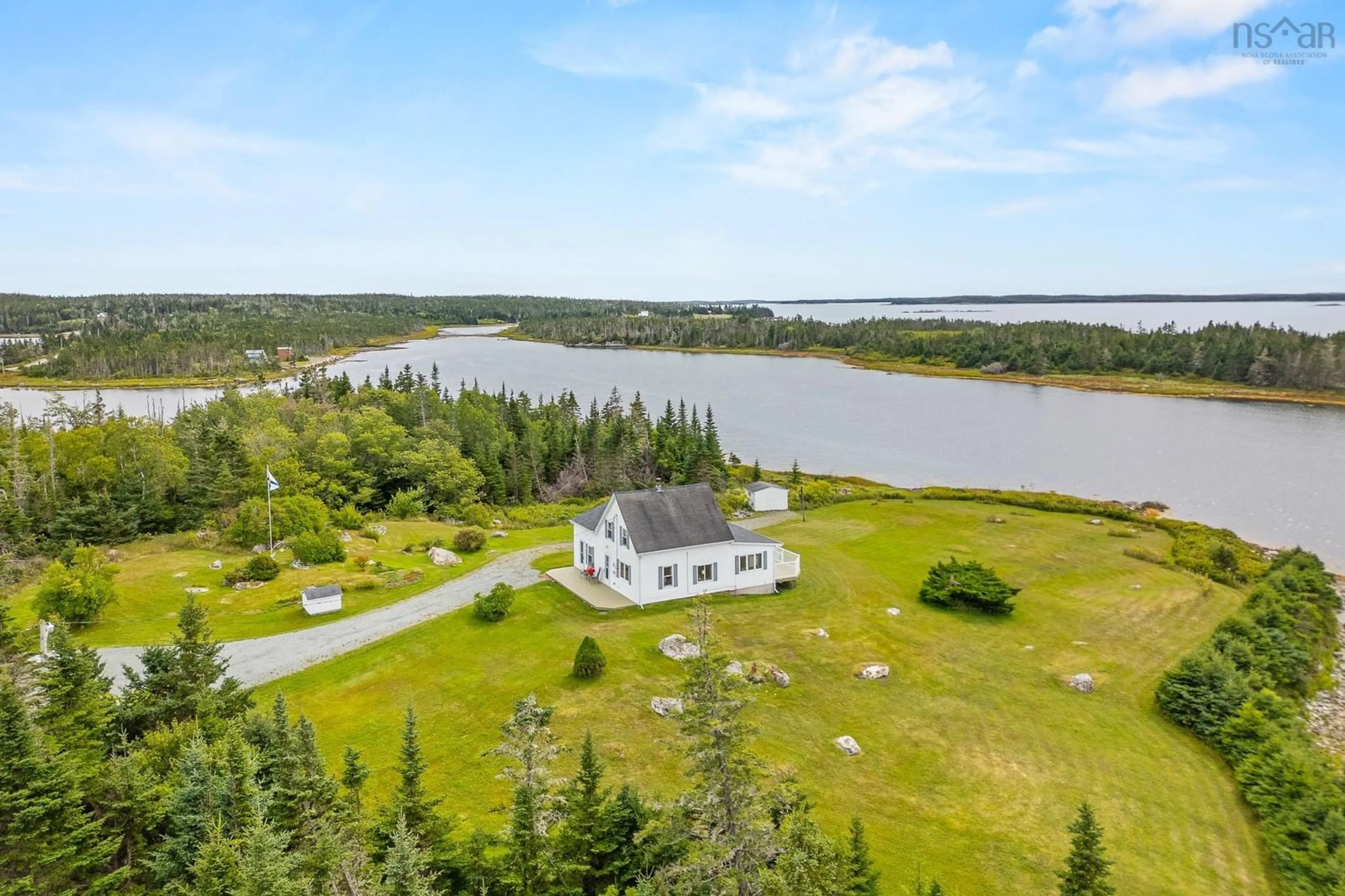 A pic from outside/outdoor area/front of a property/back of a property/a pic from drone, water/lake/river/ocean view for 125 Powers Rd, Tangier Nova Scotia B0J 3H0