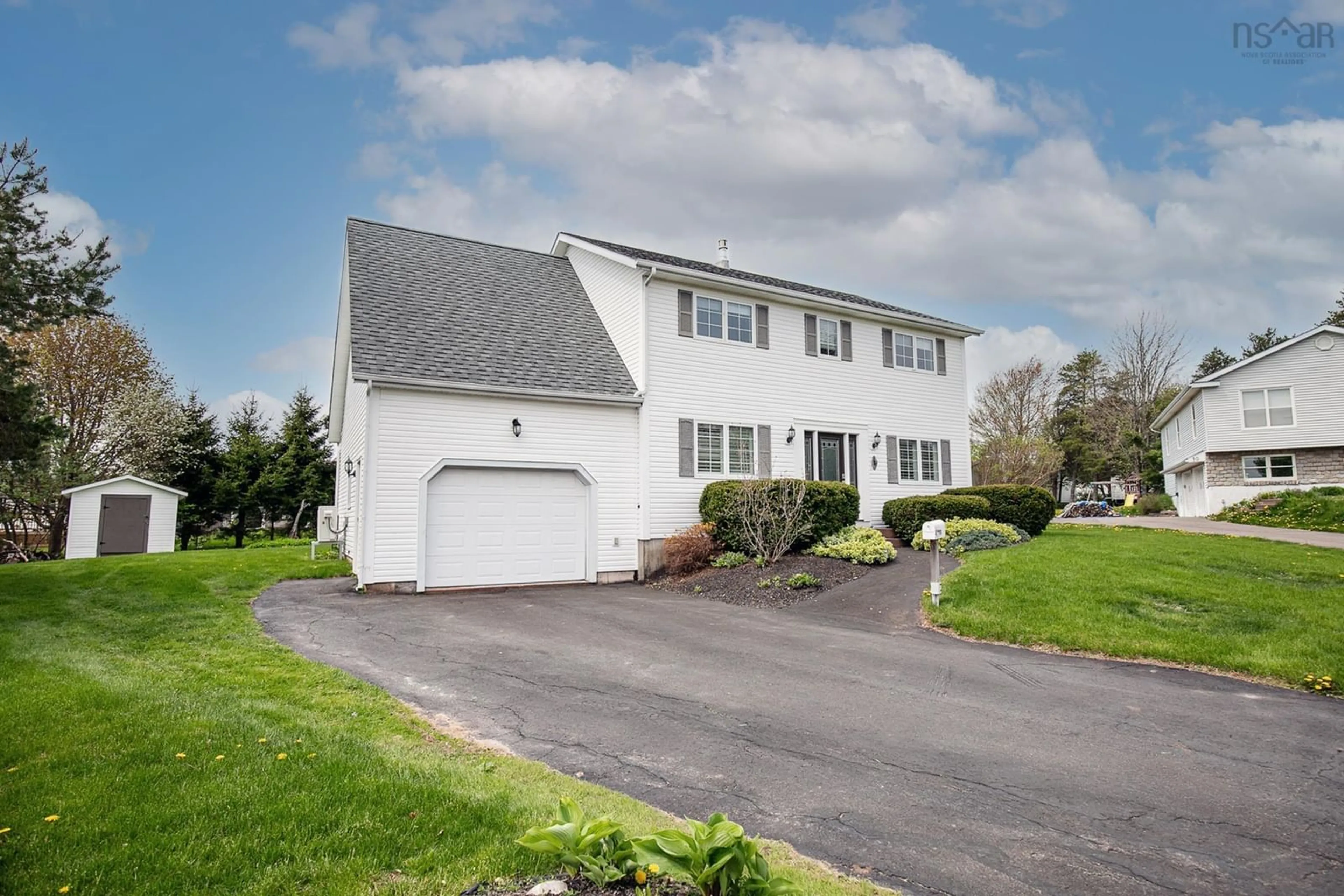 Home with vinyl exterior material, street for 8 Penny Lane, Amherst Nova Scotia B4H 4V4