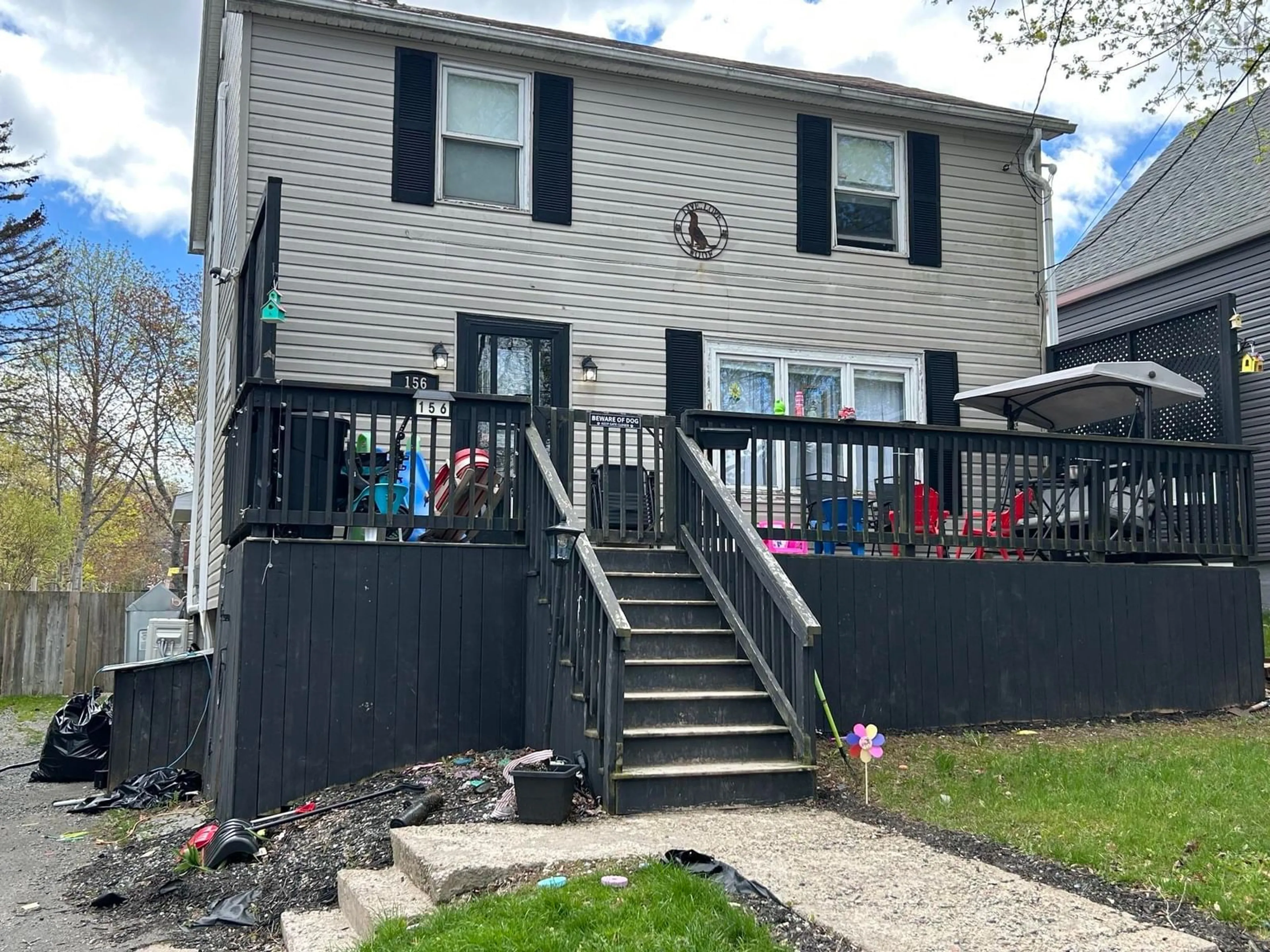 Home with vinyl exterior material, street for 156 Grove St, Sydney Nova Scotia B1P 3N2