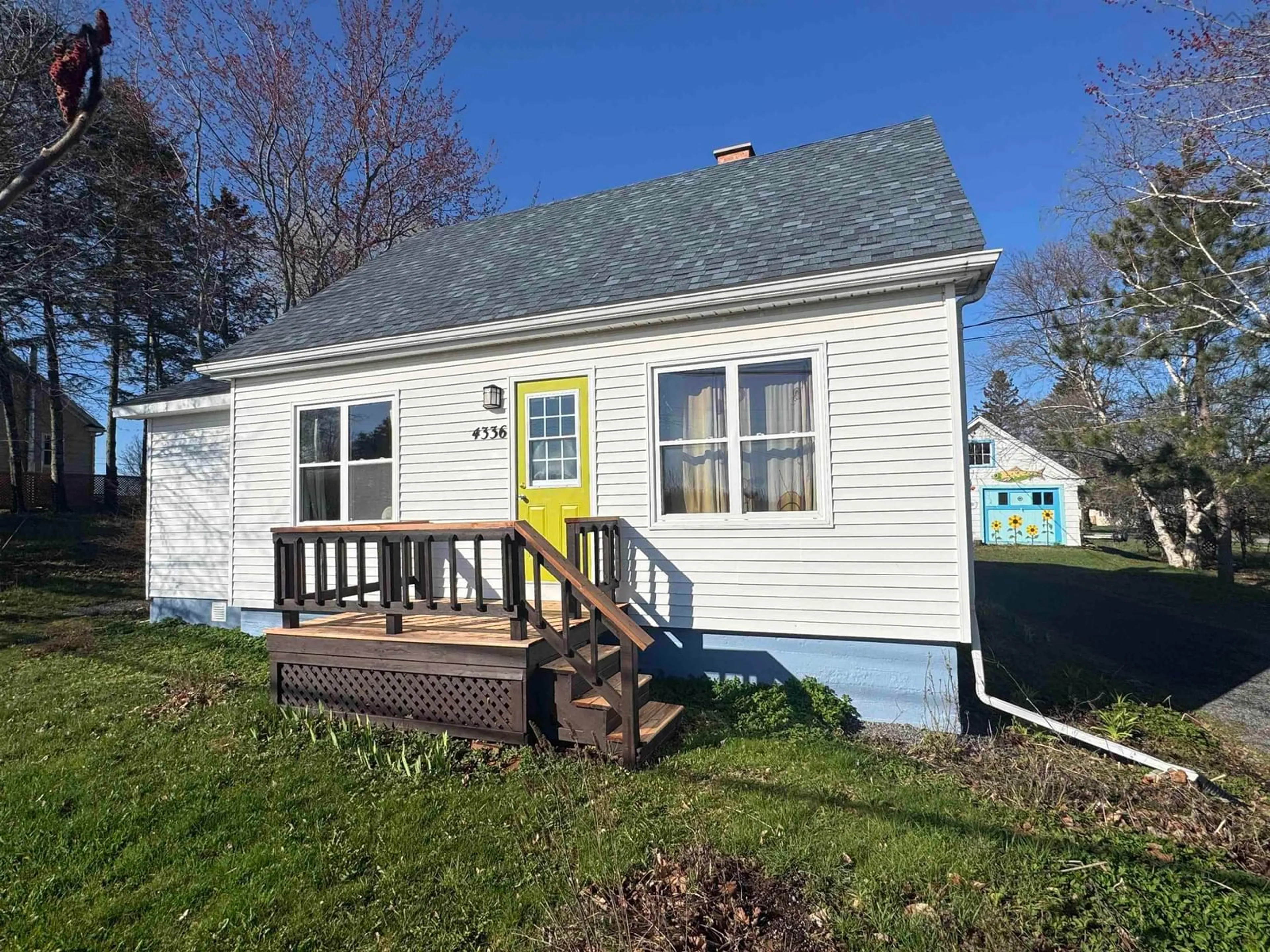 Home with vinyl exterior material, street for 4336 Highway 1, Three Mile Plains Nova Scotia B0N 2T0