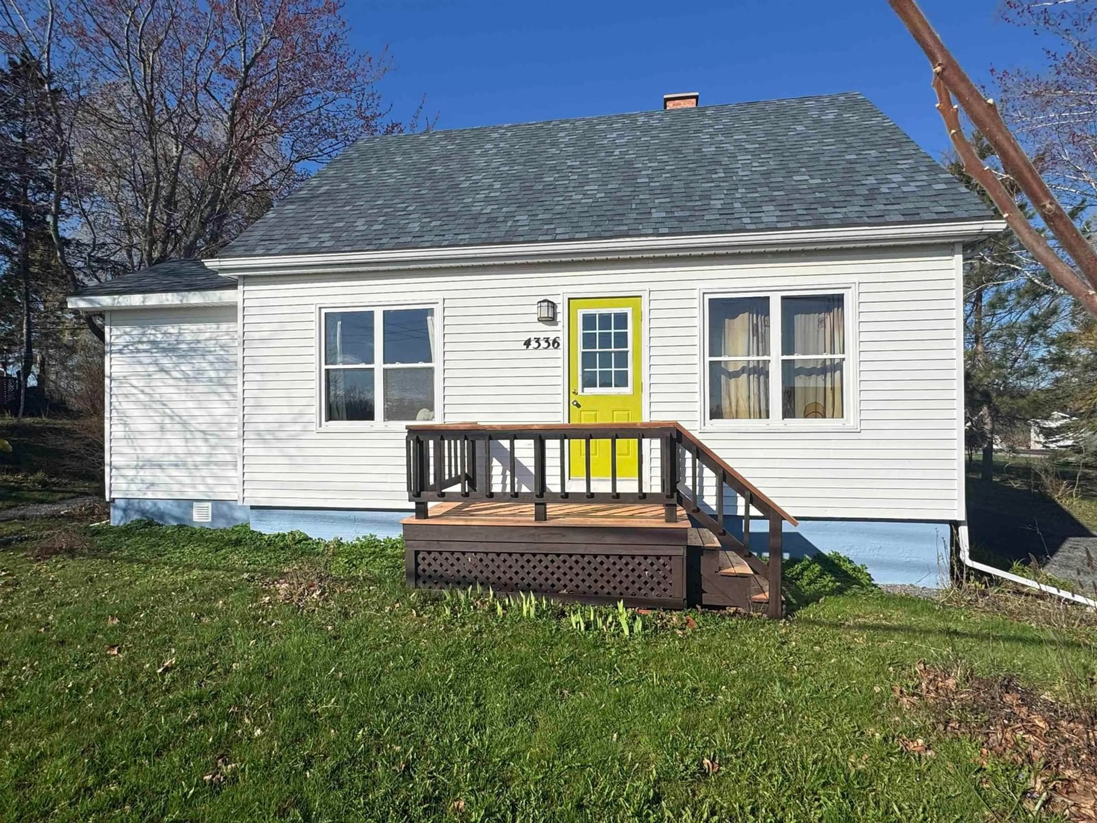 Home with vinyl exterior material, street for 4336 Highway 1, Three Mile Plains Nova Scotia B0N 2T0