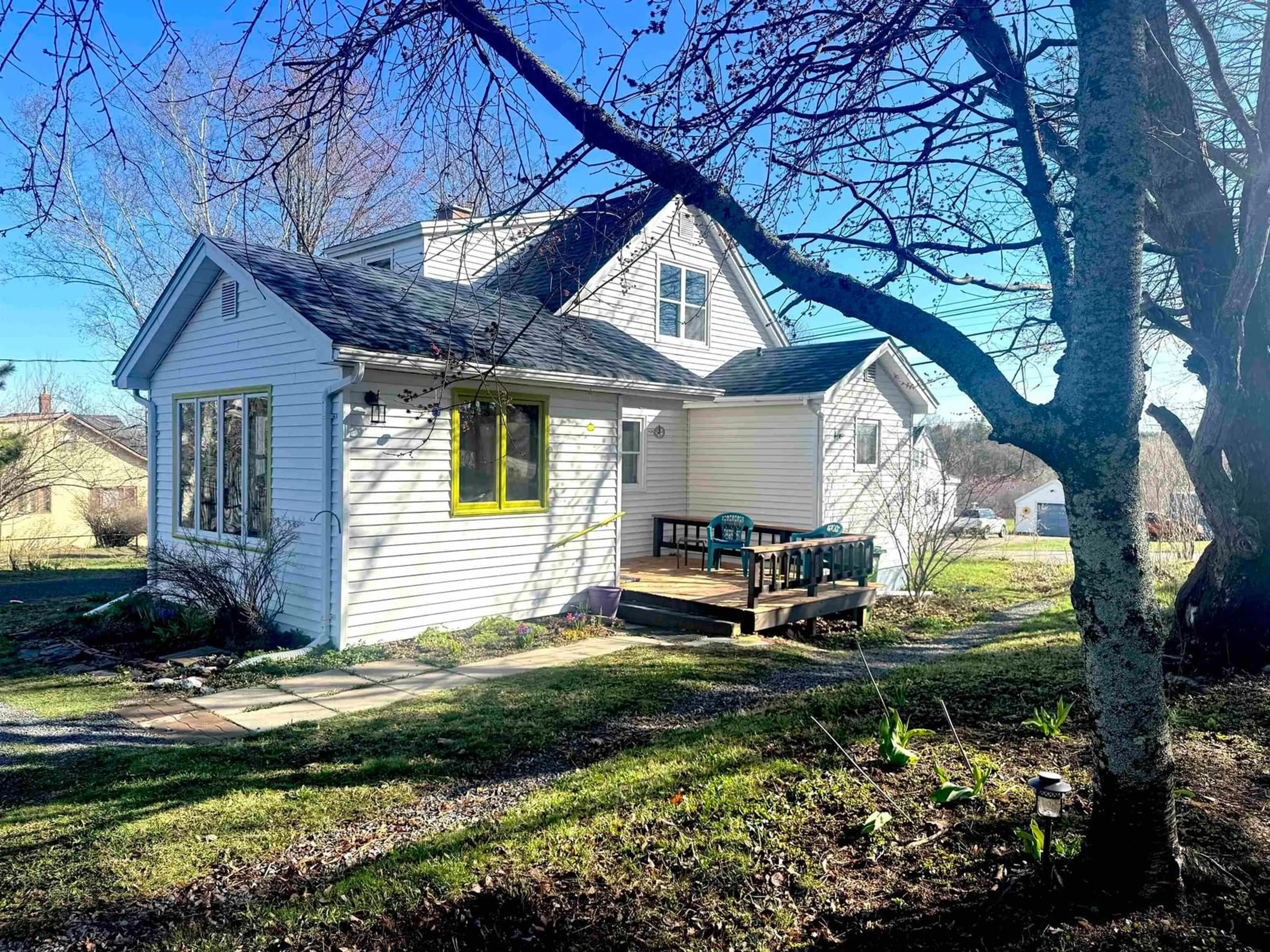 A pic from outside/outdoor area/front of a property/back of a property/a pic from drone, street for 4336 Highway 1, Three Mile Plains Nova Scotia B0N 2T0