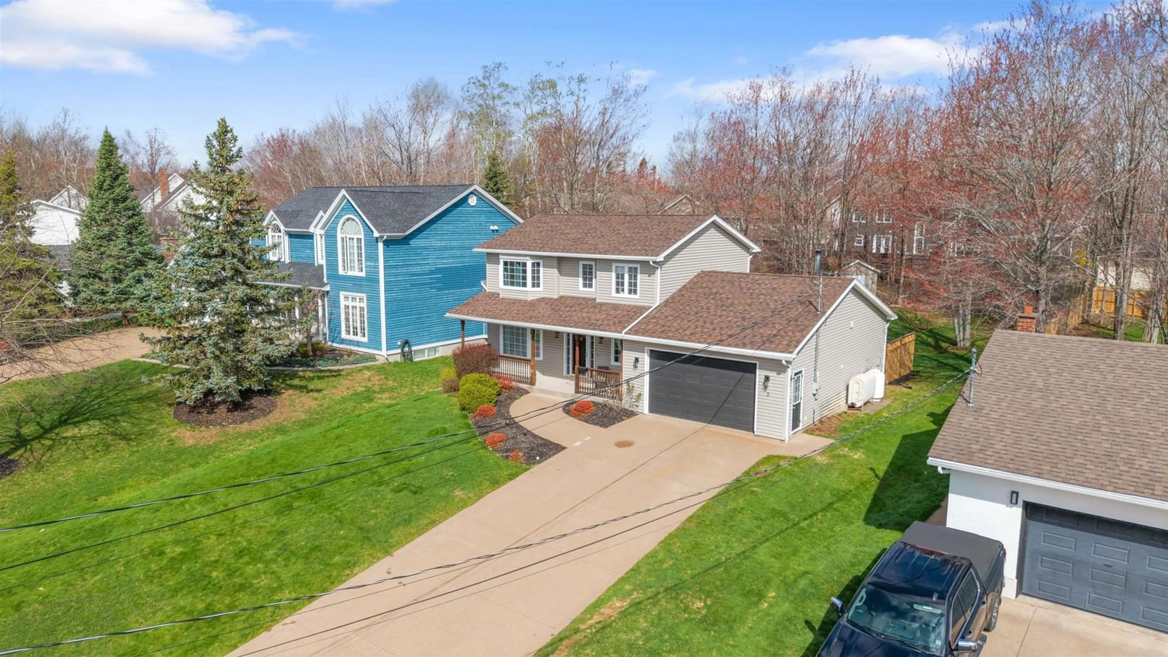 A pic from outside/outdoor area/front of a property/back of a property/a pic from drone, street for 25 Terrace Heights Dr, New Glasgow Nova Scotia B2H 5V8