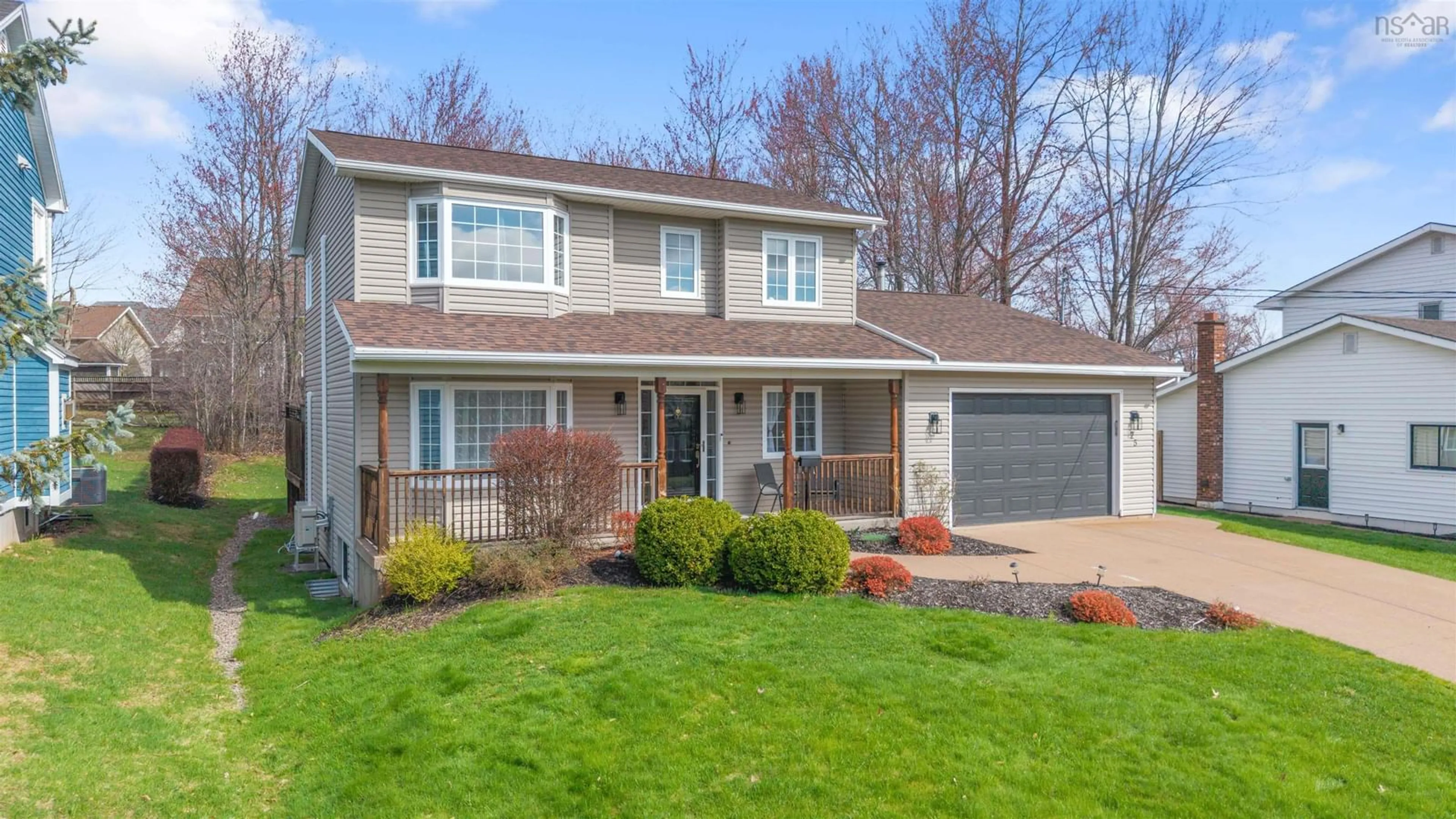 Home with vinyl exterior material, street for 25 Terrace Heights Dr, New Glasgow Nova Scotia B2H 5V8