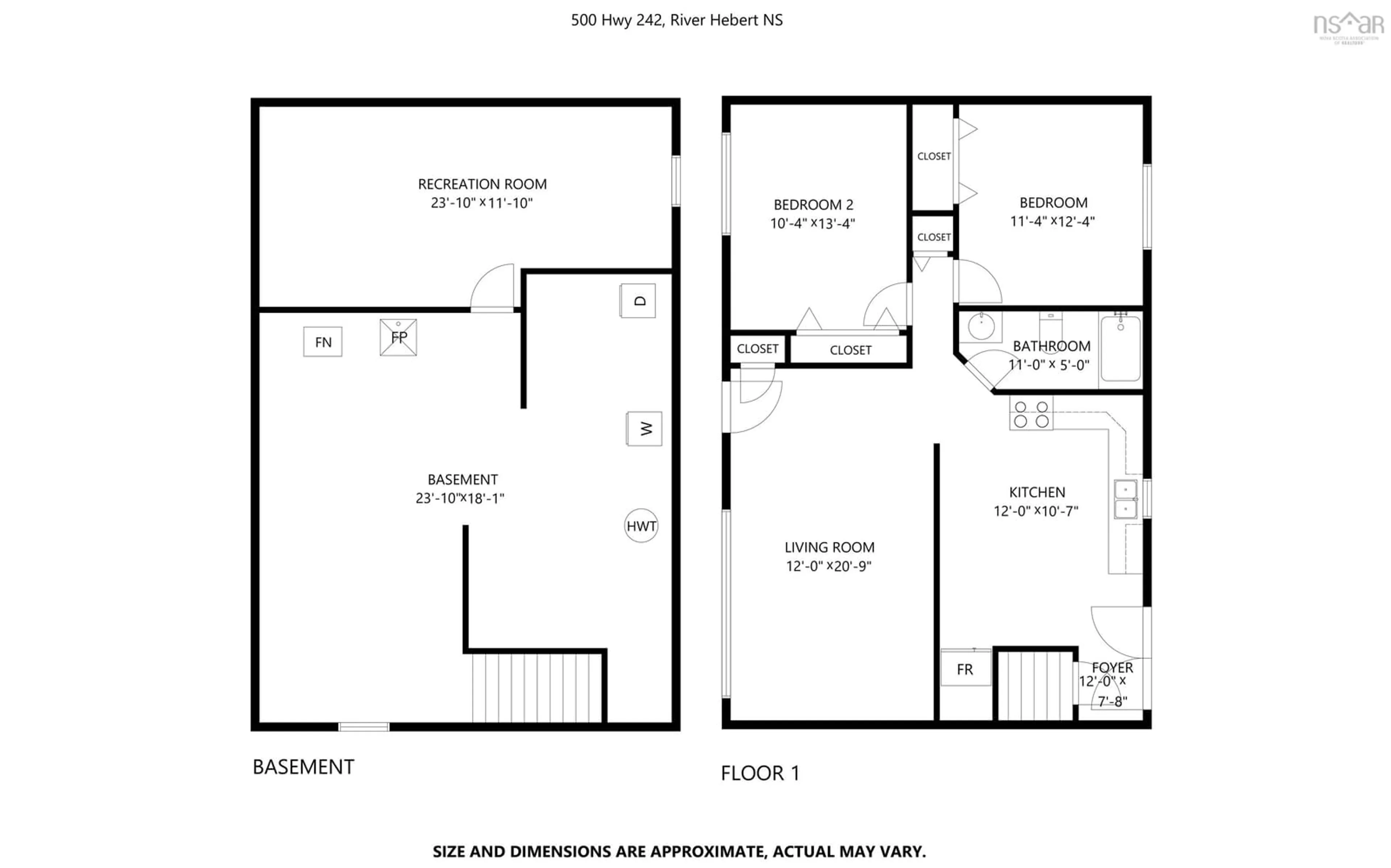 Floor plan for 500 242 Hwy, River Hebert Nova Scotia B0L 1G0