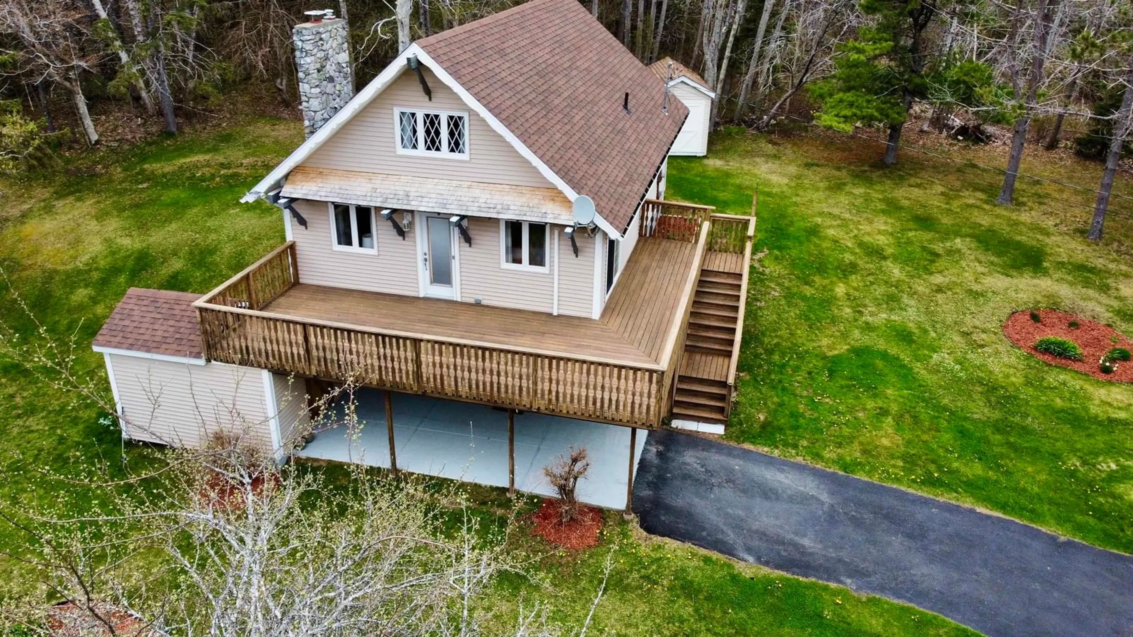 A pic from outside/outdoor area/front of a property/back of a property/a pic from drone, water/lake/river/ocean view for 1428 Coxheath Rd, Coxheath Nova Scotia B1L 1B3