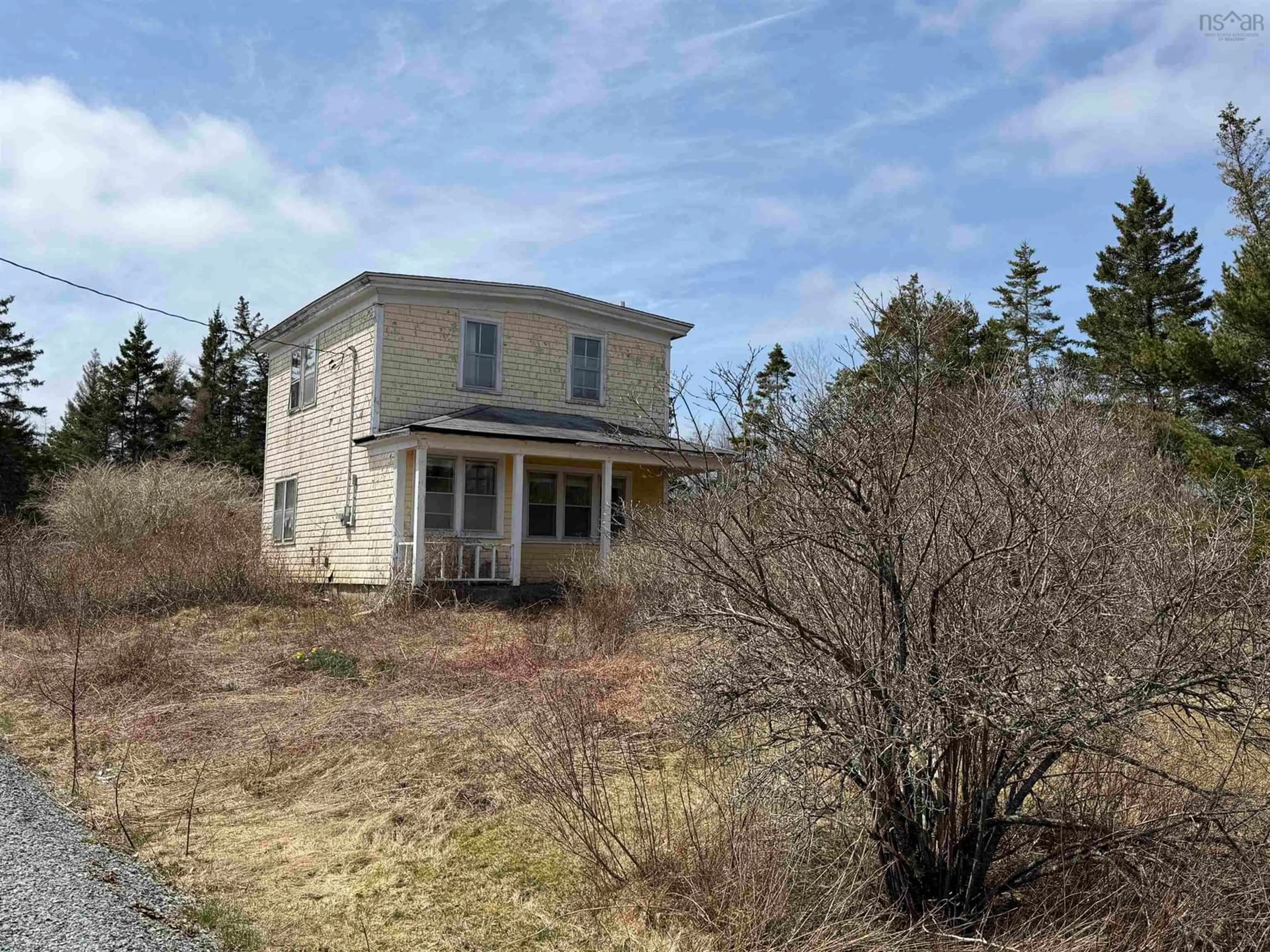 A pic from outside/outdoor area/front of a property/back of a property/a pic from drone, building for 17 Annies Lane, Moser River Nova Scotia B0J 2R0