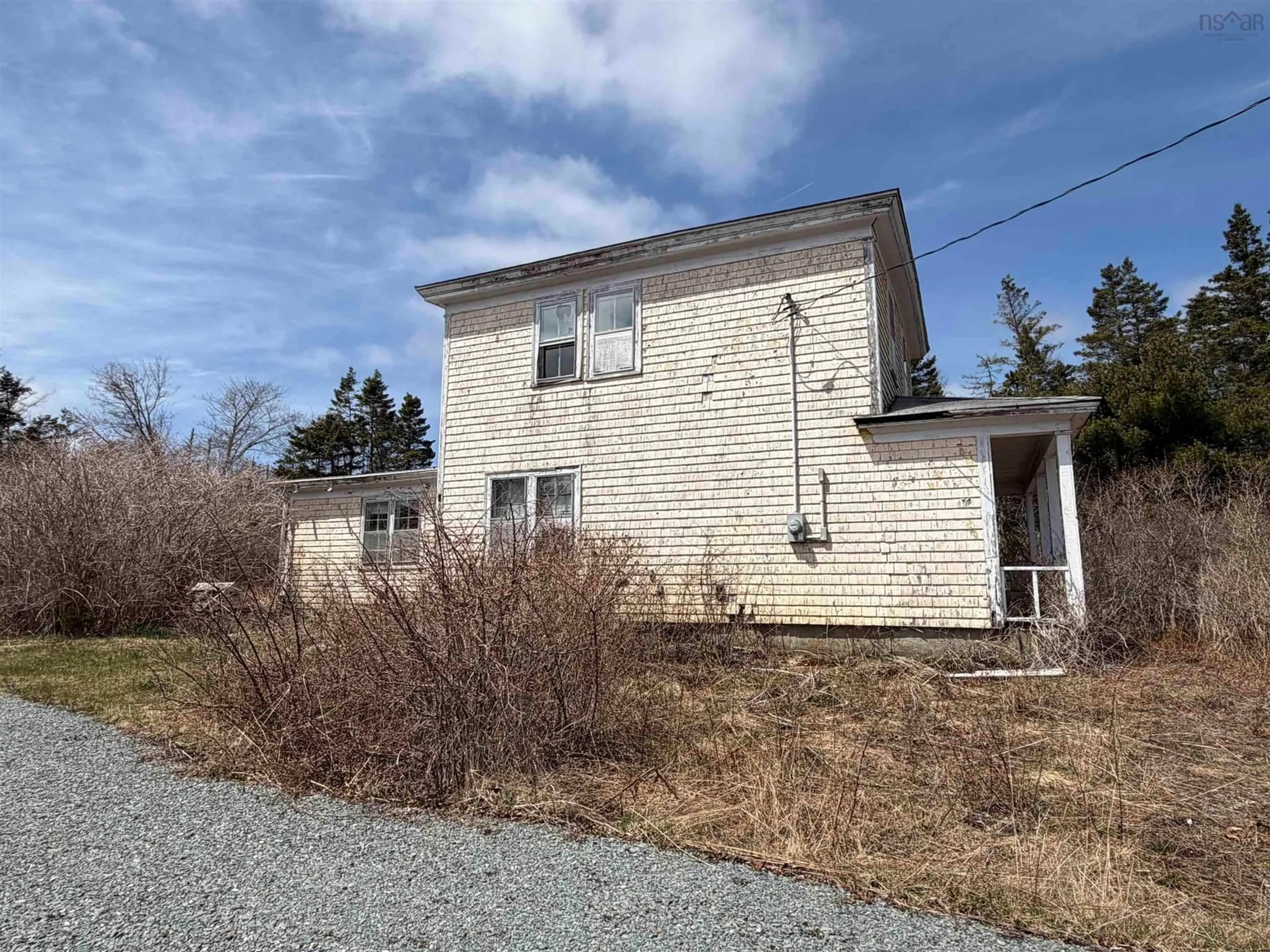 A pic from outside/outdoor area/front of a property/back of a property/a pic from drone, building for 17 Annies Lane, Moser River Nova Scotia B0J 2R0