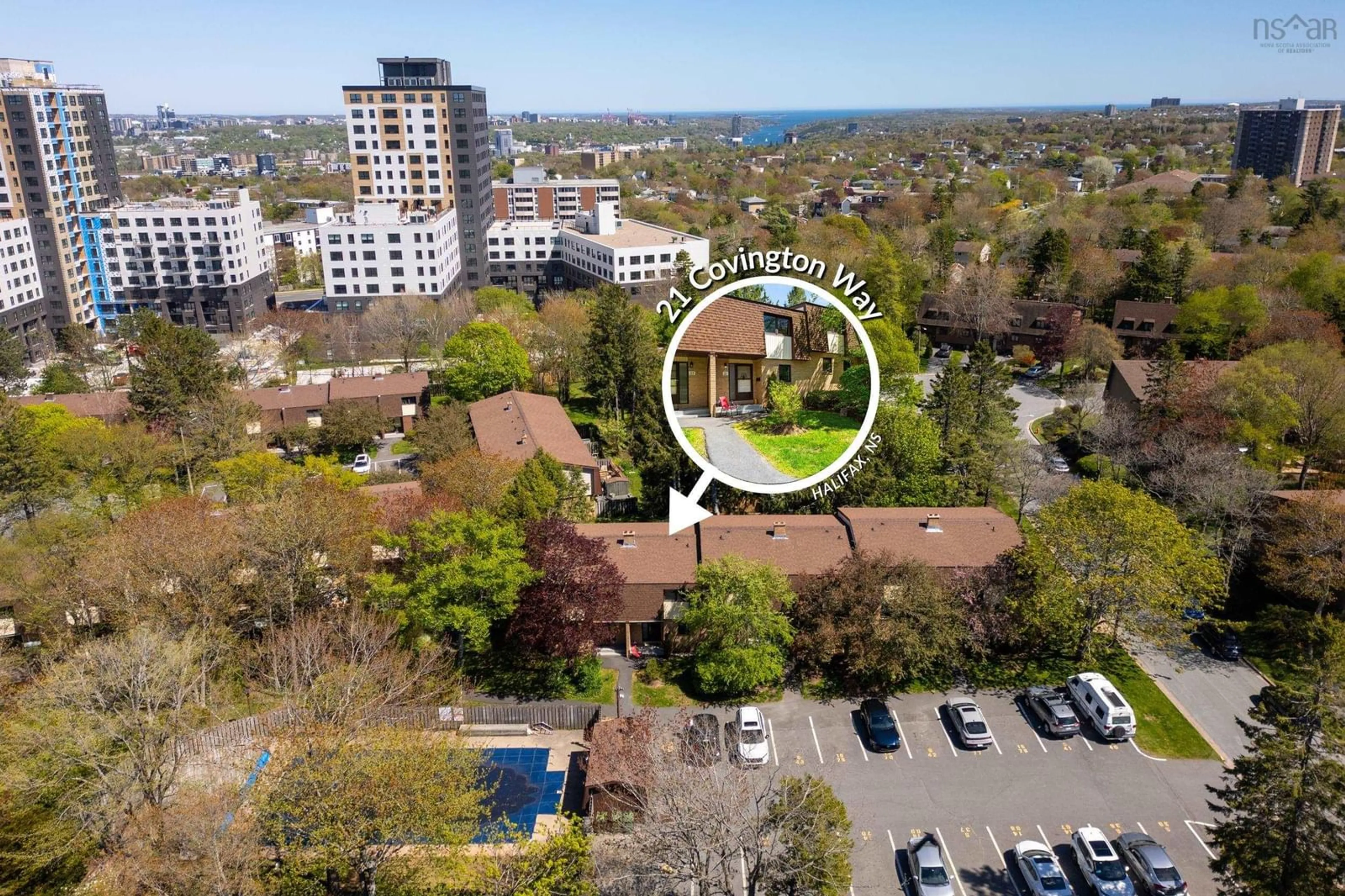 A pic from outside/outdoor area/front of a property/back of a property/a pic from drone, city buildings view from balcony for 21 Covington Way, Halifax Way, Halifax Nova Scotia B3M 3H1