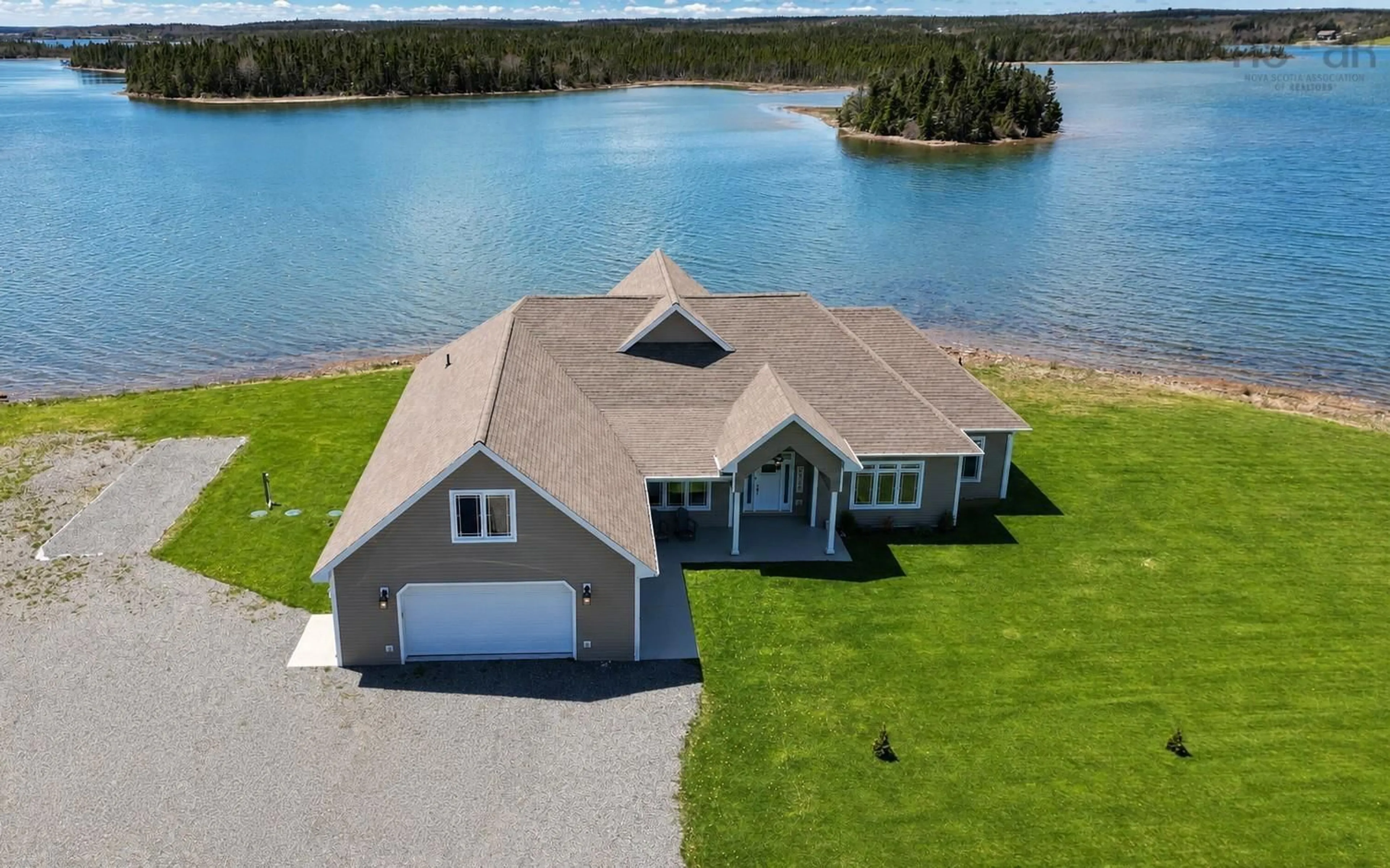A pic from outside/outdoor area/front of a property/back of a property/a pic from drone, water/lake/river/ocean view for 86 Freddies Lane, Louisdale Nova Scotia B0E 1V0