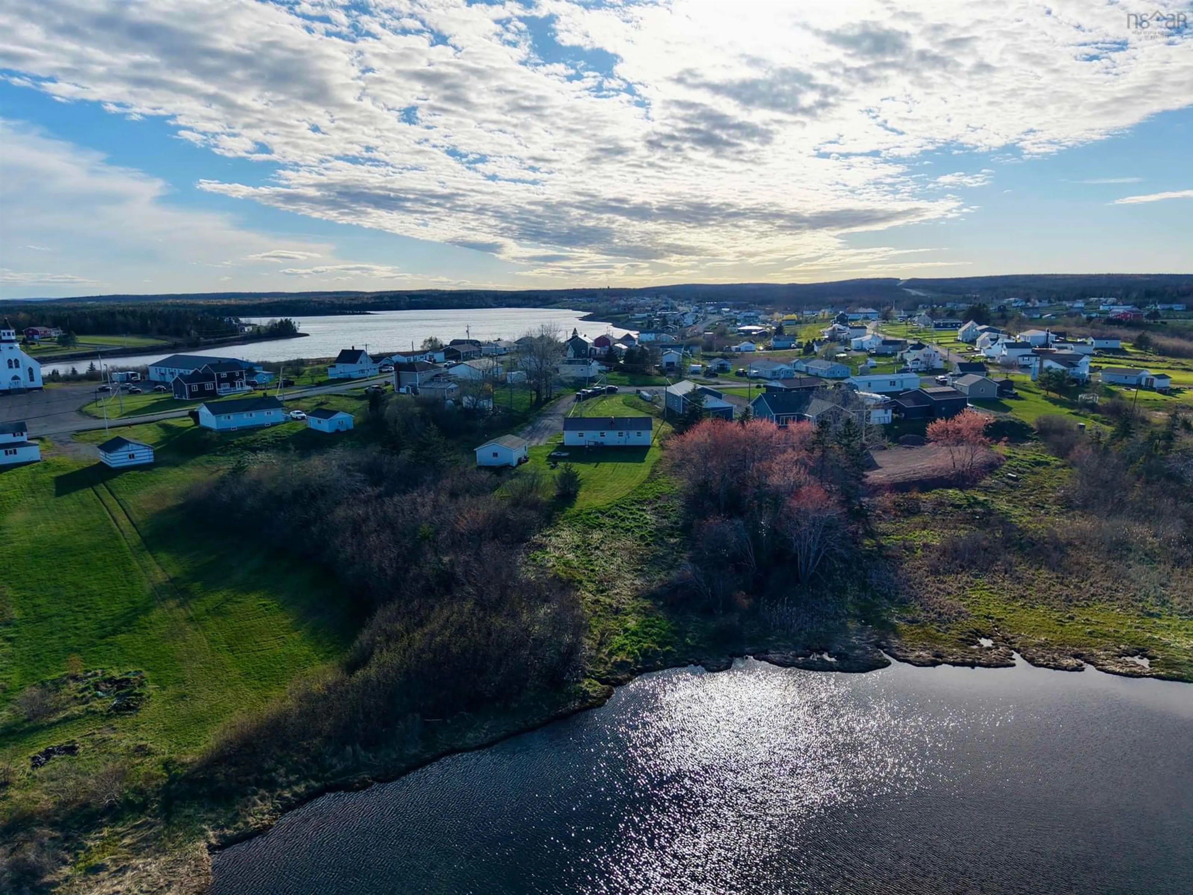 A pic from outside/outdoor area/front of a property/back of a property/a pic from drone, water/lake/river/ocean view for 57 Bennies Lane Extension, Louisdale Nova Scotia B0E 1V0