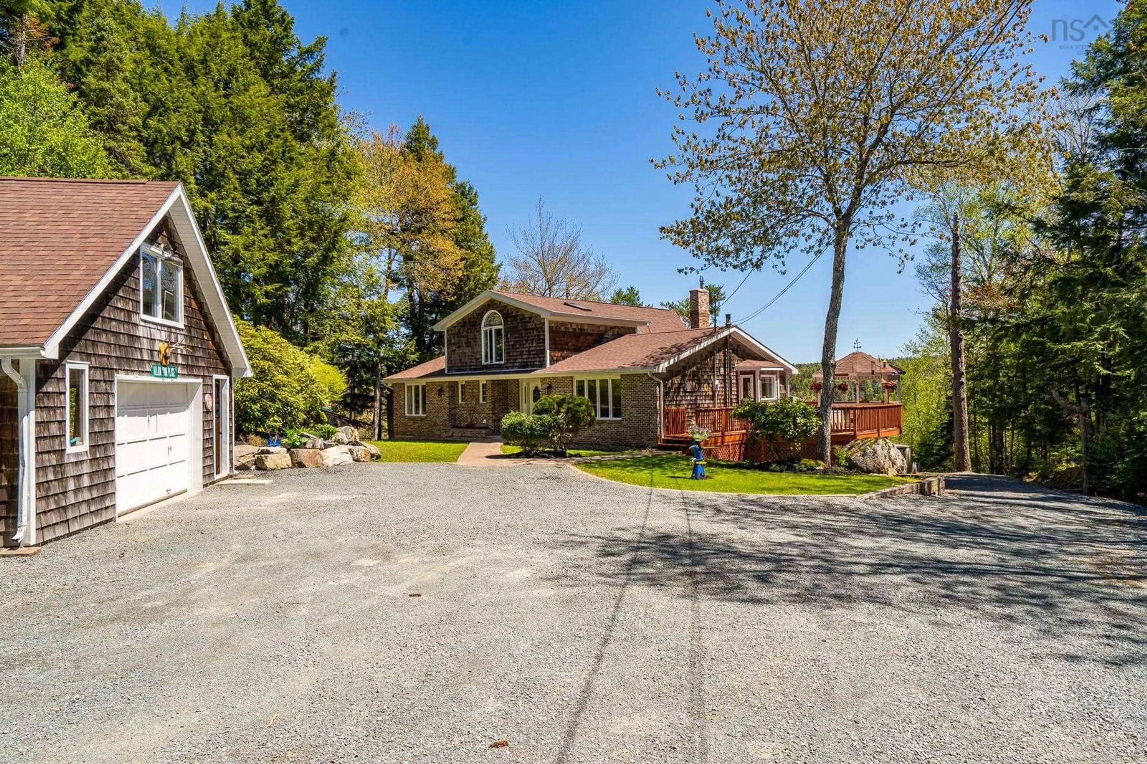 A pic from outside/outdoor area/front of a property/back of a property/a pic from drone, street for 1415 Myra Rd, Porters Lake Nova Scotia B3E 1G9