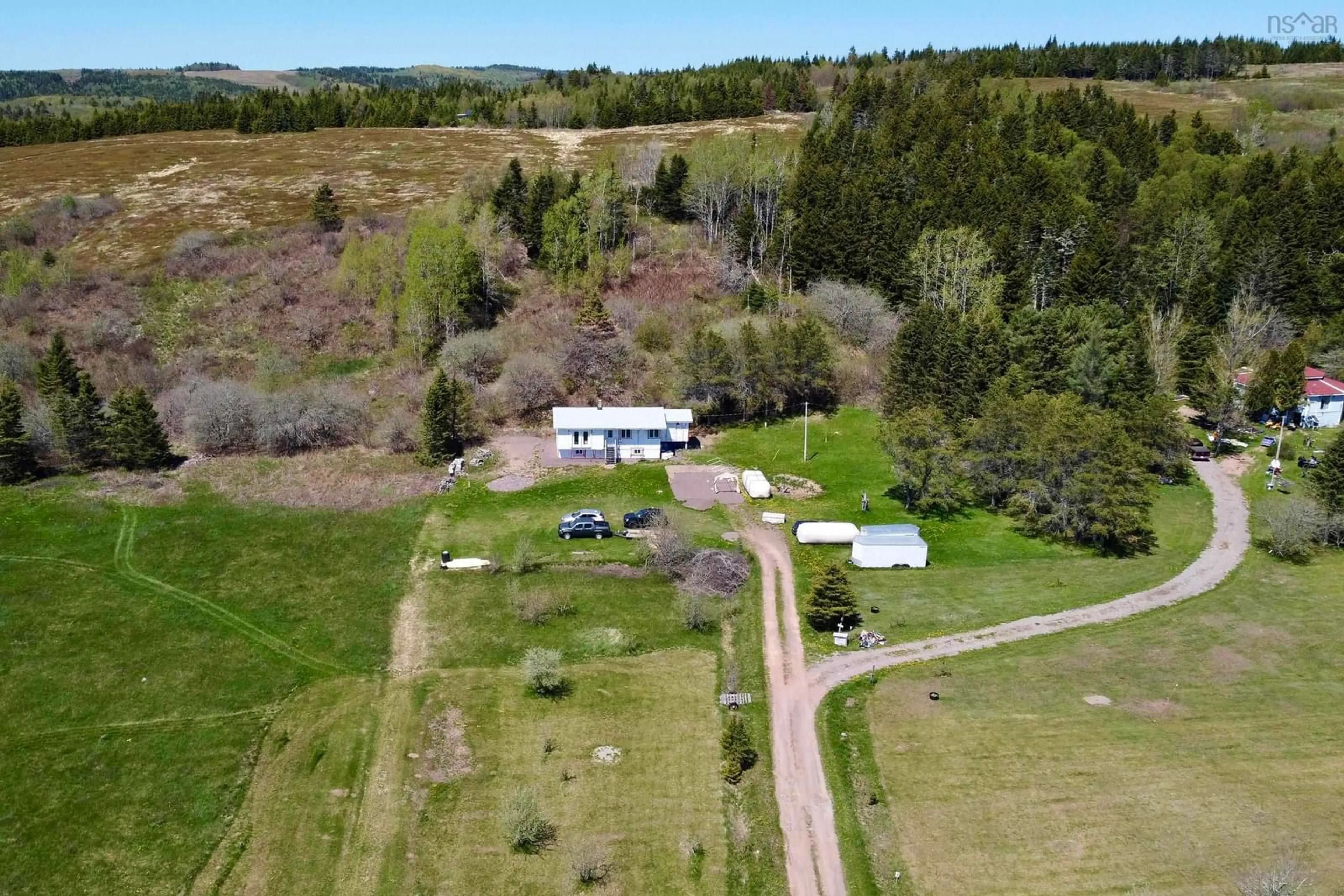 A pic from outside/outdoor area/front of a property/back of a property/a pic from drone, unknown for 61 Ballfield Rd, Diligent River Nova Scotia B0M 1S0