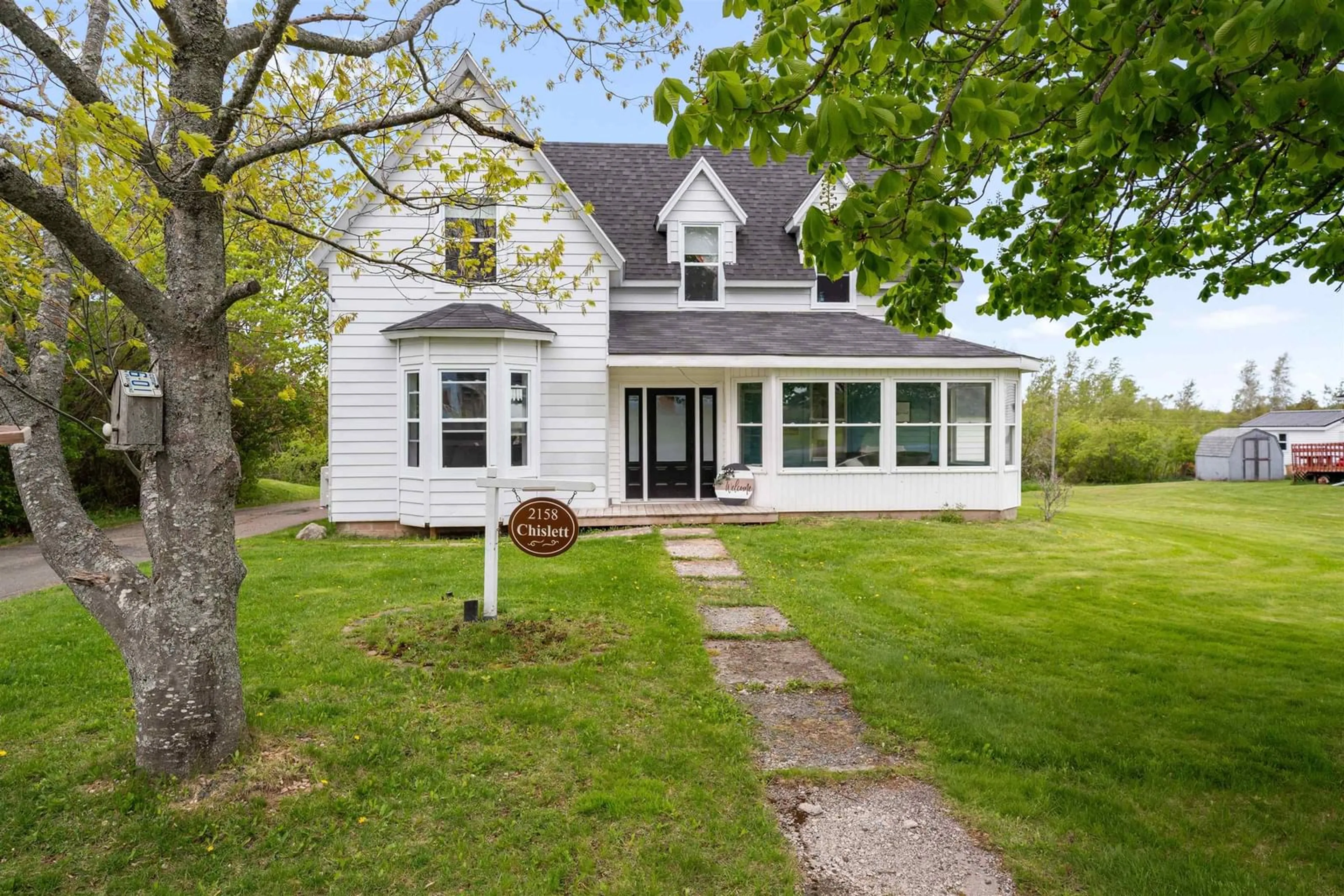 Home with vinyl exterior material, street for 2158 South Main St, Westville Nova Scotia B0K 2A0