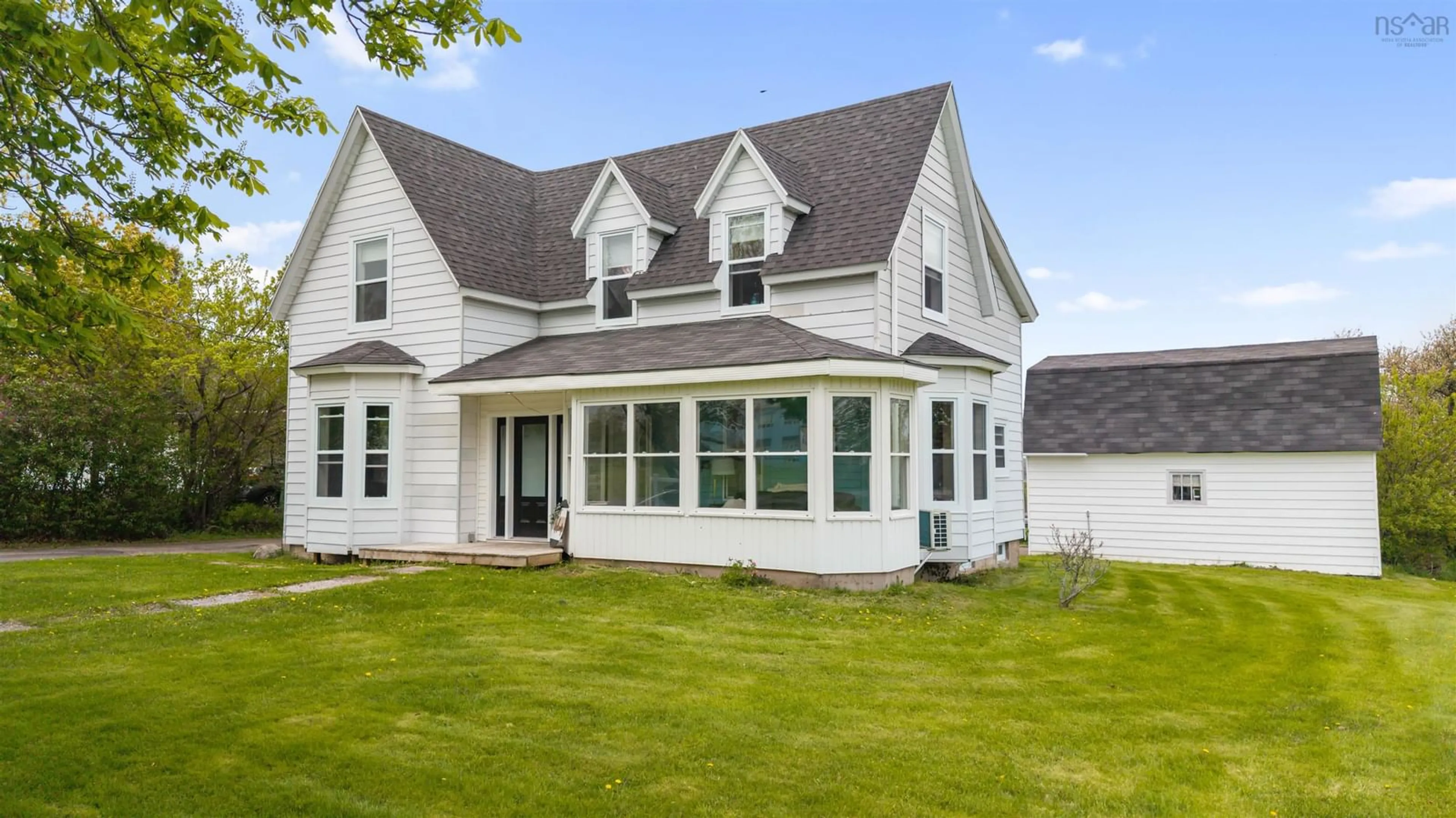 Home with vinyl exterior material, street for 2158 South Main St, Westville Nova Scotia B0K 2A0