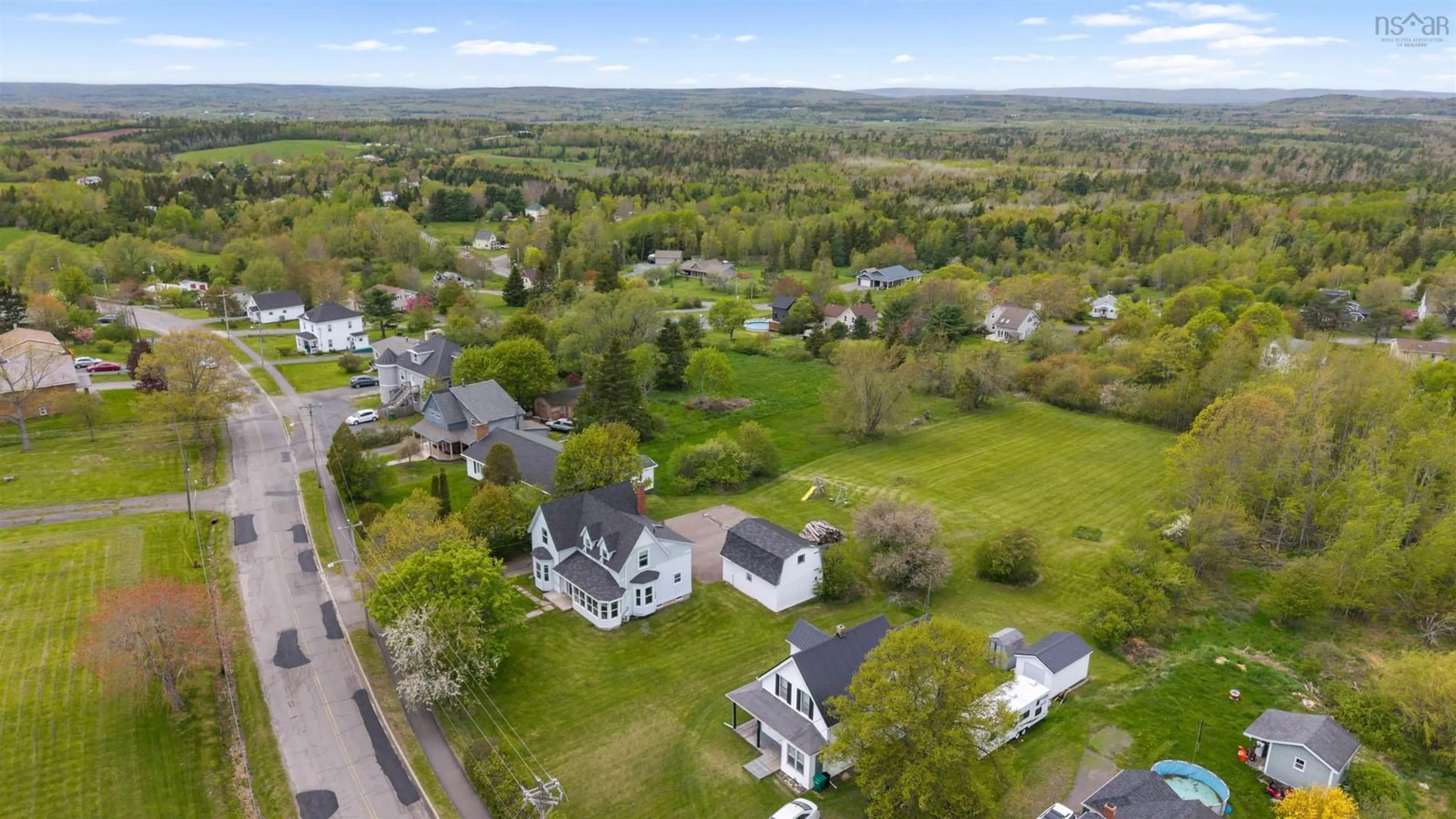 A pic from outside/outdoor area/front of a property/back of a property/a pic from drone, street for 2158 South Main St, Westville Nova Scotia B0K 2A0