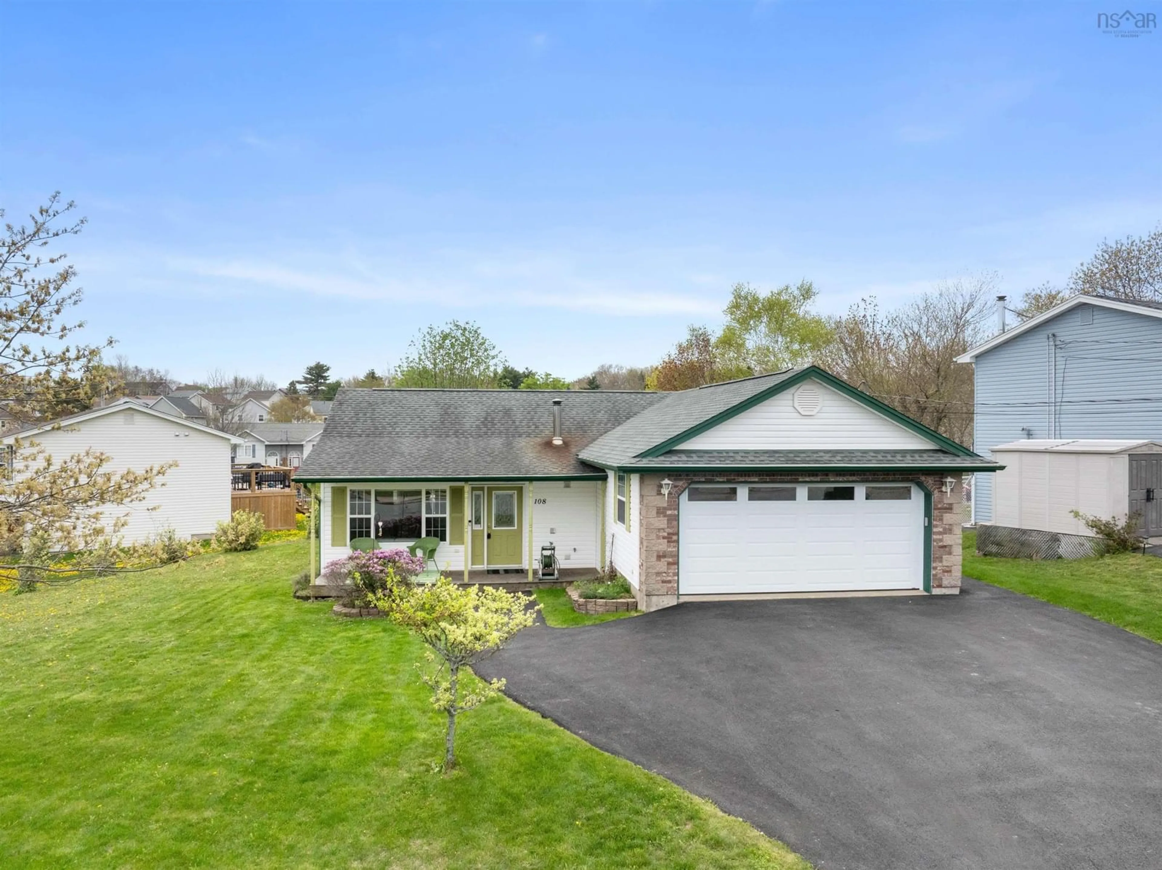 Home with vinyl exterior material, street for 108 Lancaster Dr, Dartmouth Nova Scotia B3A 4Y3
