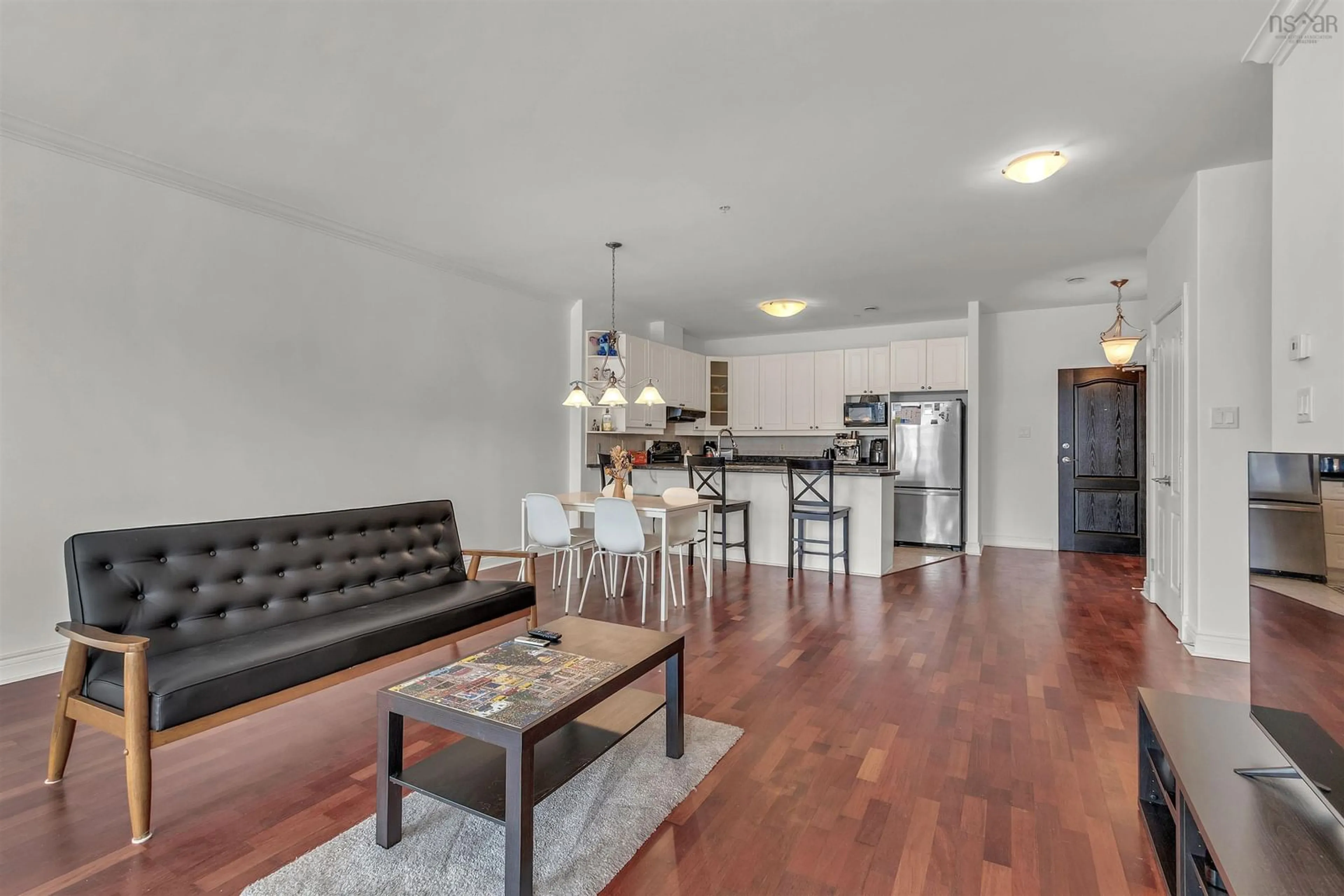 Open concept kitchen, wood/laminate floor for 53 Bedros Lane #601, Bedford Nova Scotia B3M 4X4