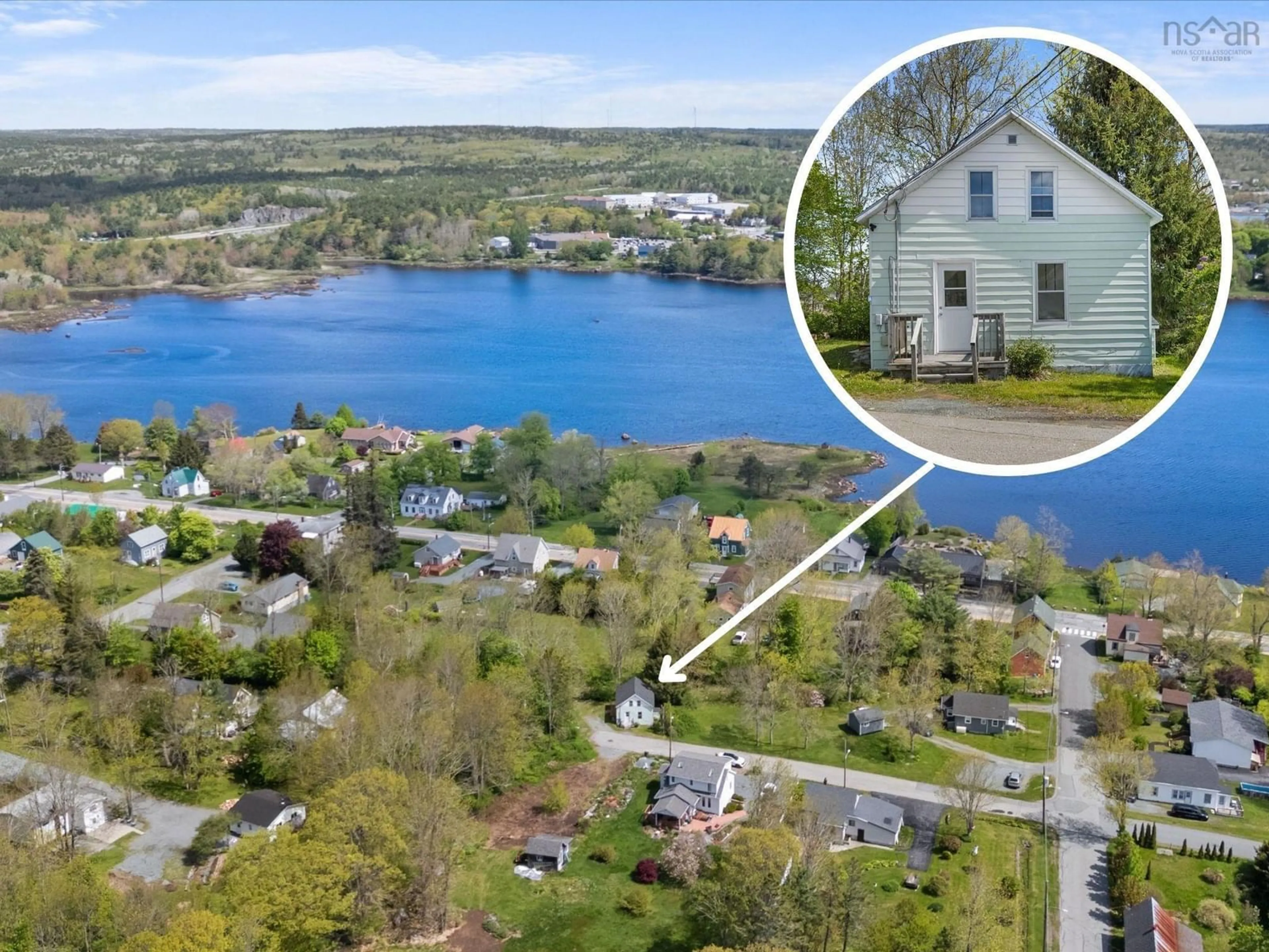 A pic from outside/outdoor area/front of a property/back of a property/a pic from drone, water/lake/river/ocean view for 84 Lawrence St, Liverpool Nova Scotia B0T 1K0