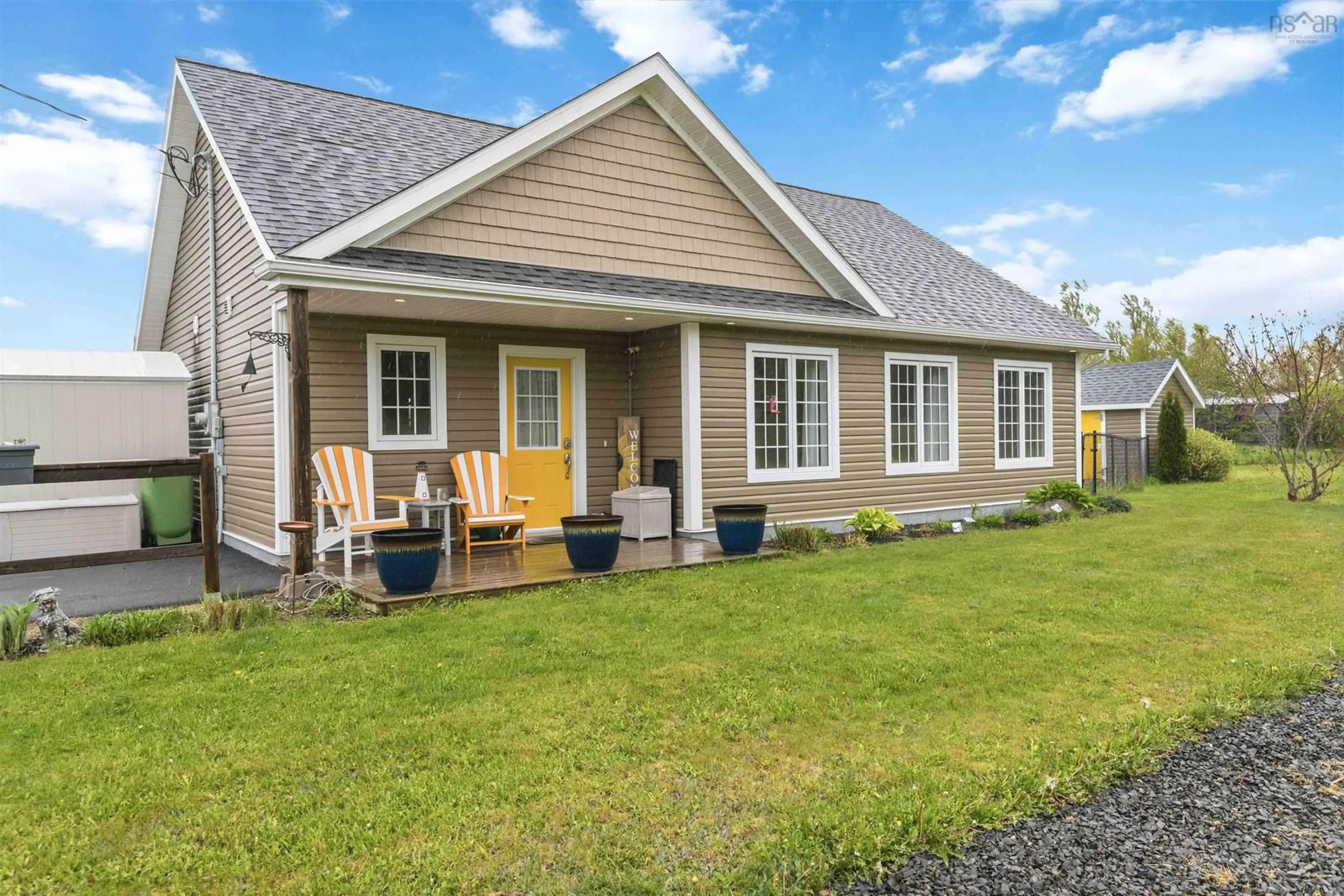 Home with vinyl exterior material, street for 59 Gospel Rd, Brow Of The Mountain Nova Scotia B0P 1J0