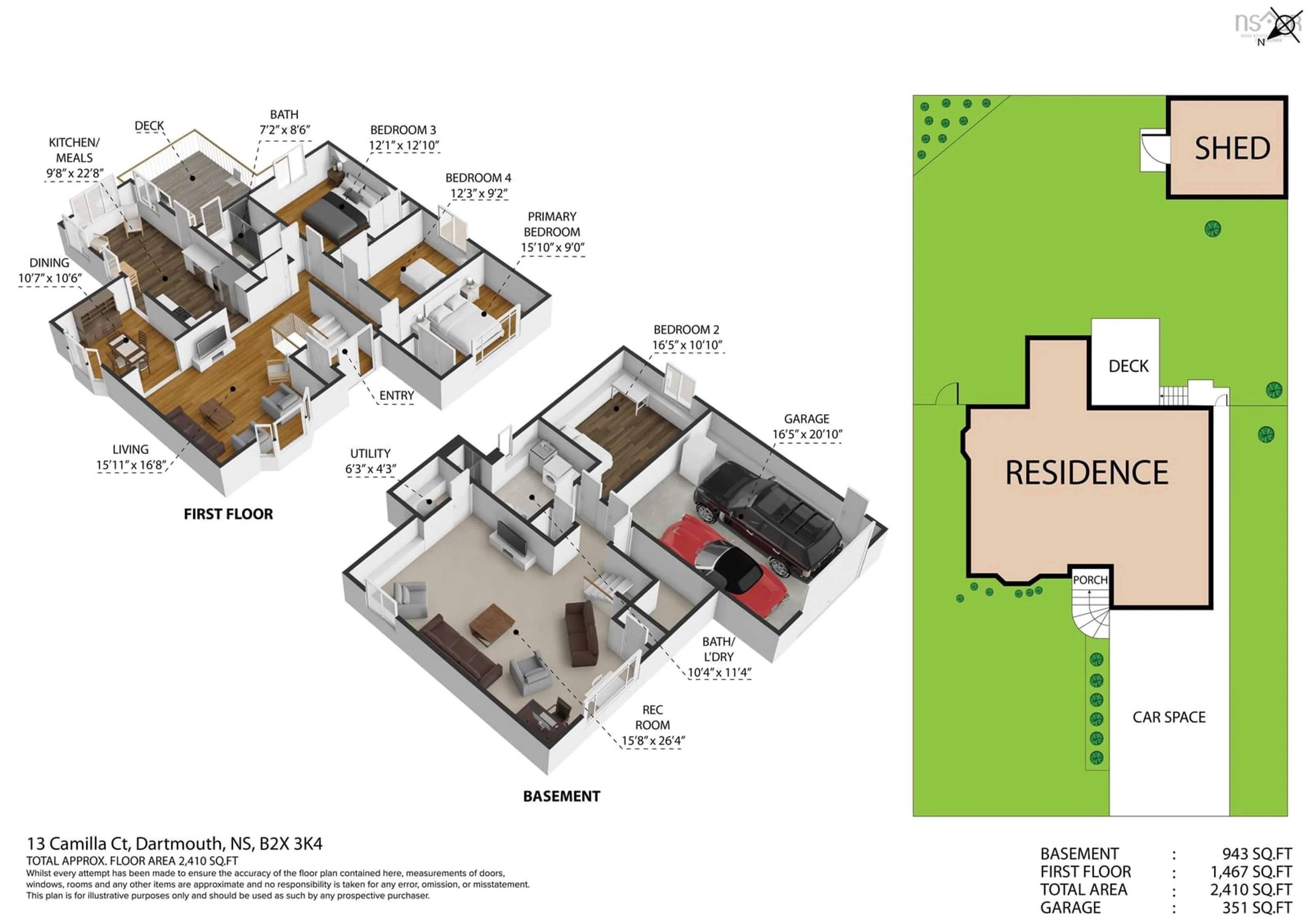 Floor plan for 13 Camilla Crt, Dartmouth Nova Scotia B2X 3K4