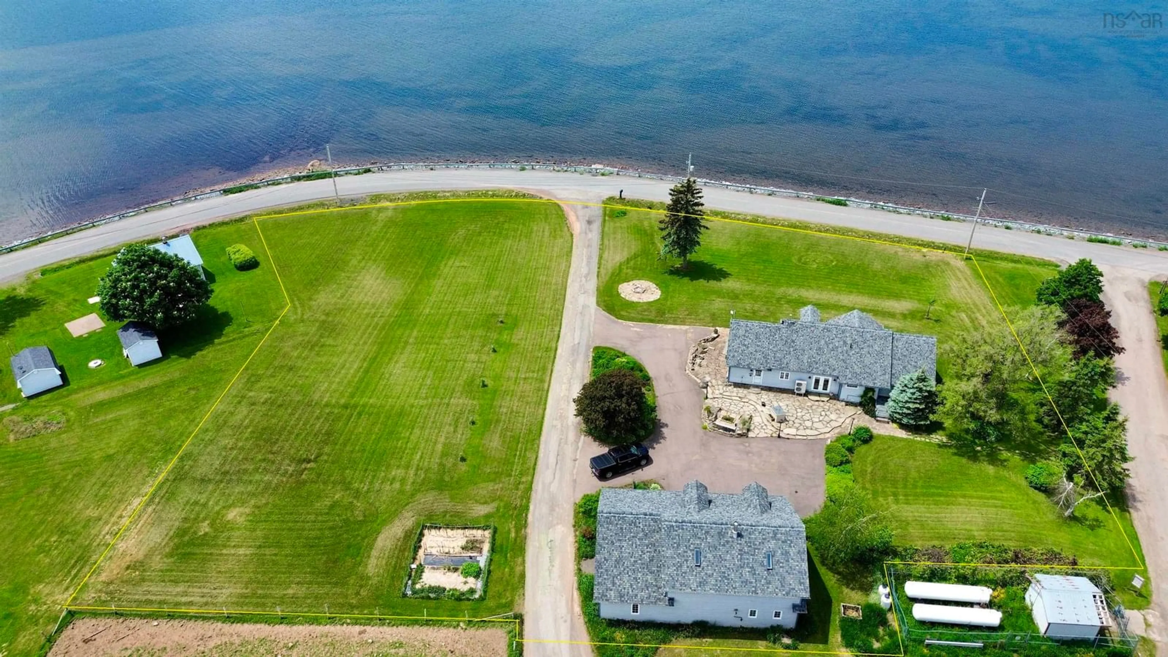 A pic from outside/outdoor area/front of a property/back of a property/a pic from drone, water/lake/river/ocean view for 120 Pugwash Point Rd, Pugwash Nova Scotia B0K 1L0