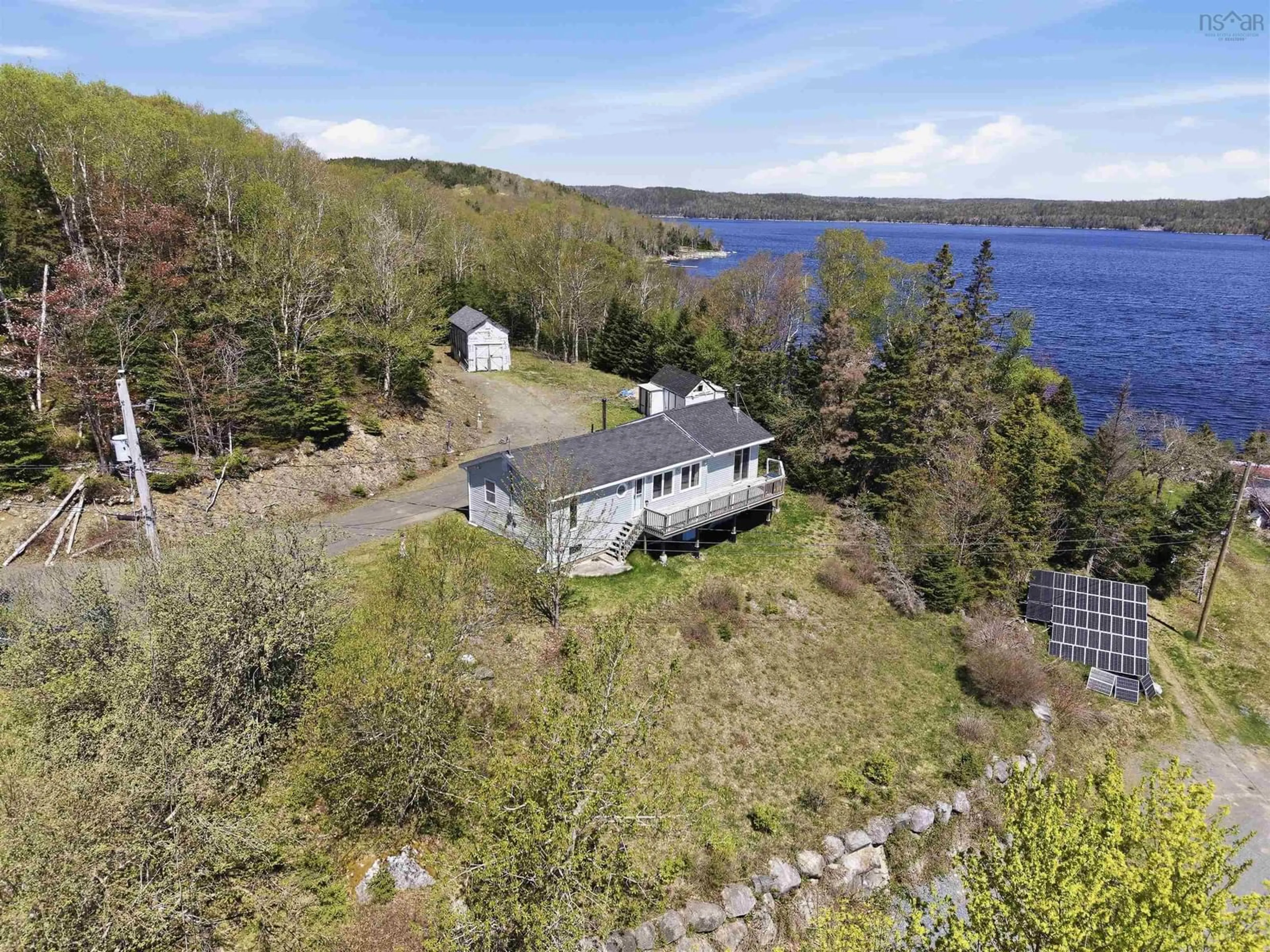 A pic from outside/outdoor area/front of a property/back of a property/a pic from drone, water/lake/river/ocean view for 63 Deanery Rd, Lower Ship Harbour Nova Scotia B0J 2L0