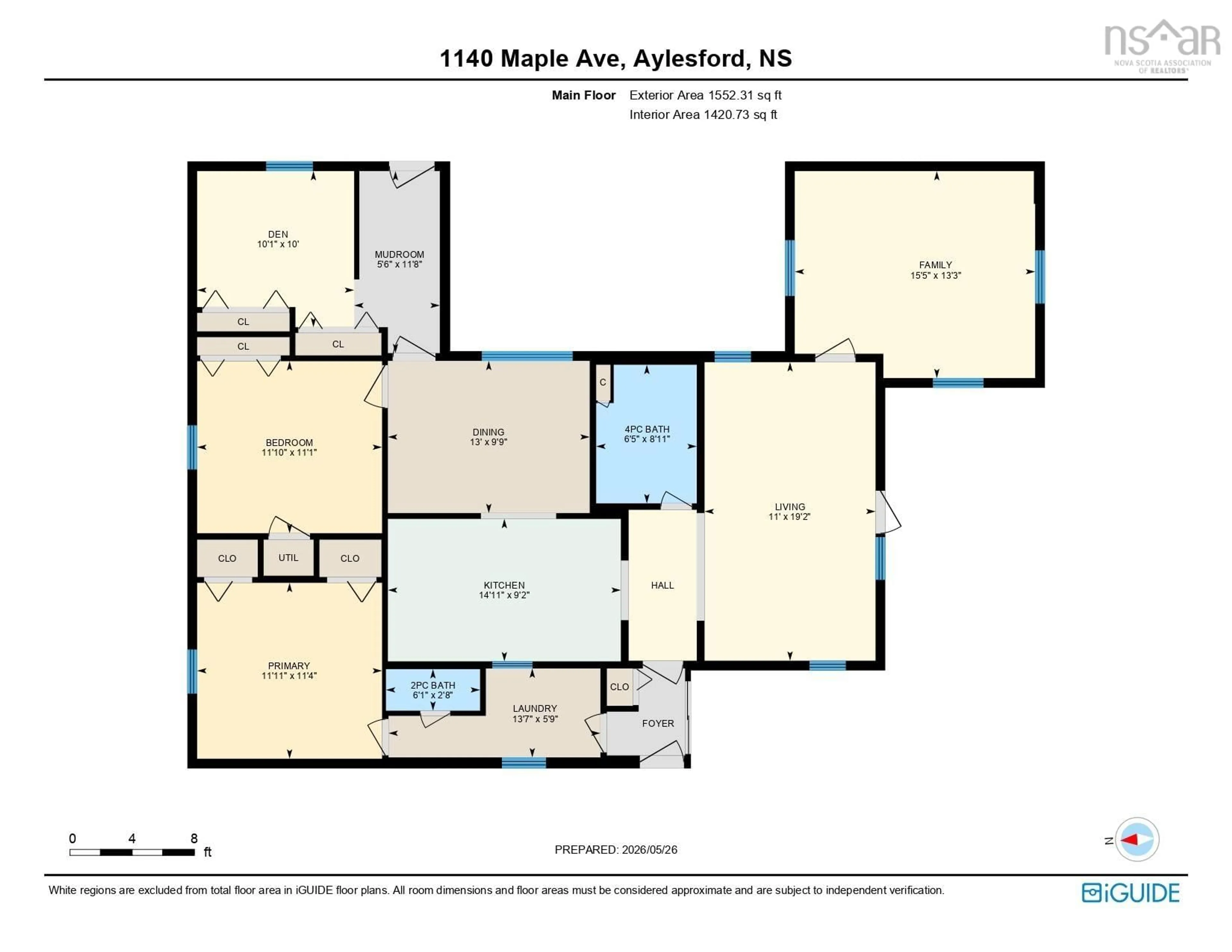 Floor plan for 1140 Maple Avenue, Aylesford Nova Scotia B0P 1C0