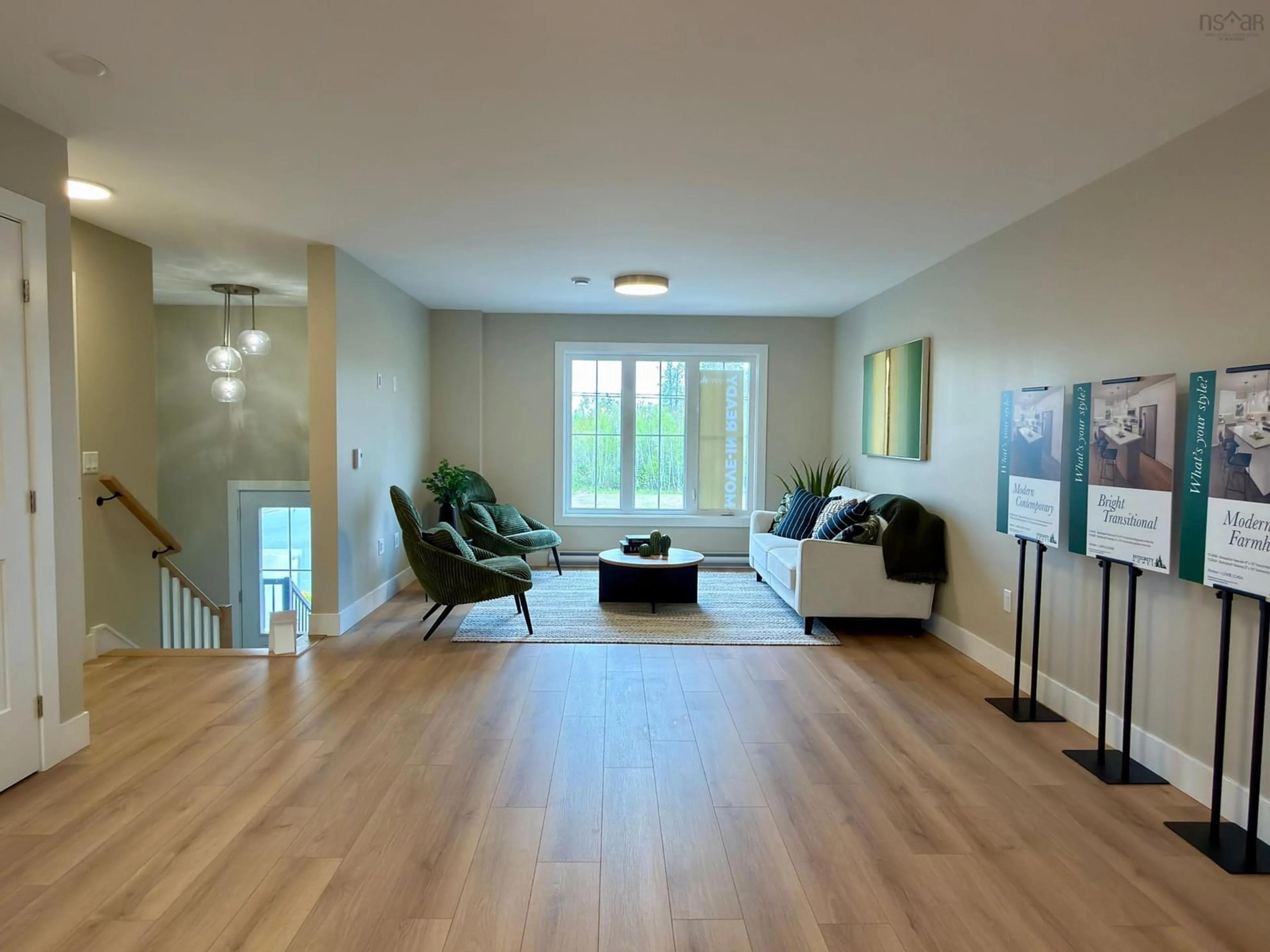 Living room with furniture, wood/laminate floor for 67 Lew Cres #L043B, Lantz Nova Scotia B2S 0H9