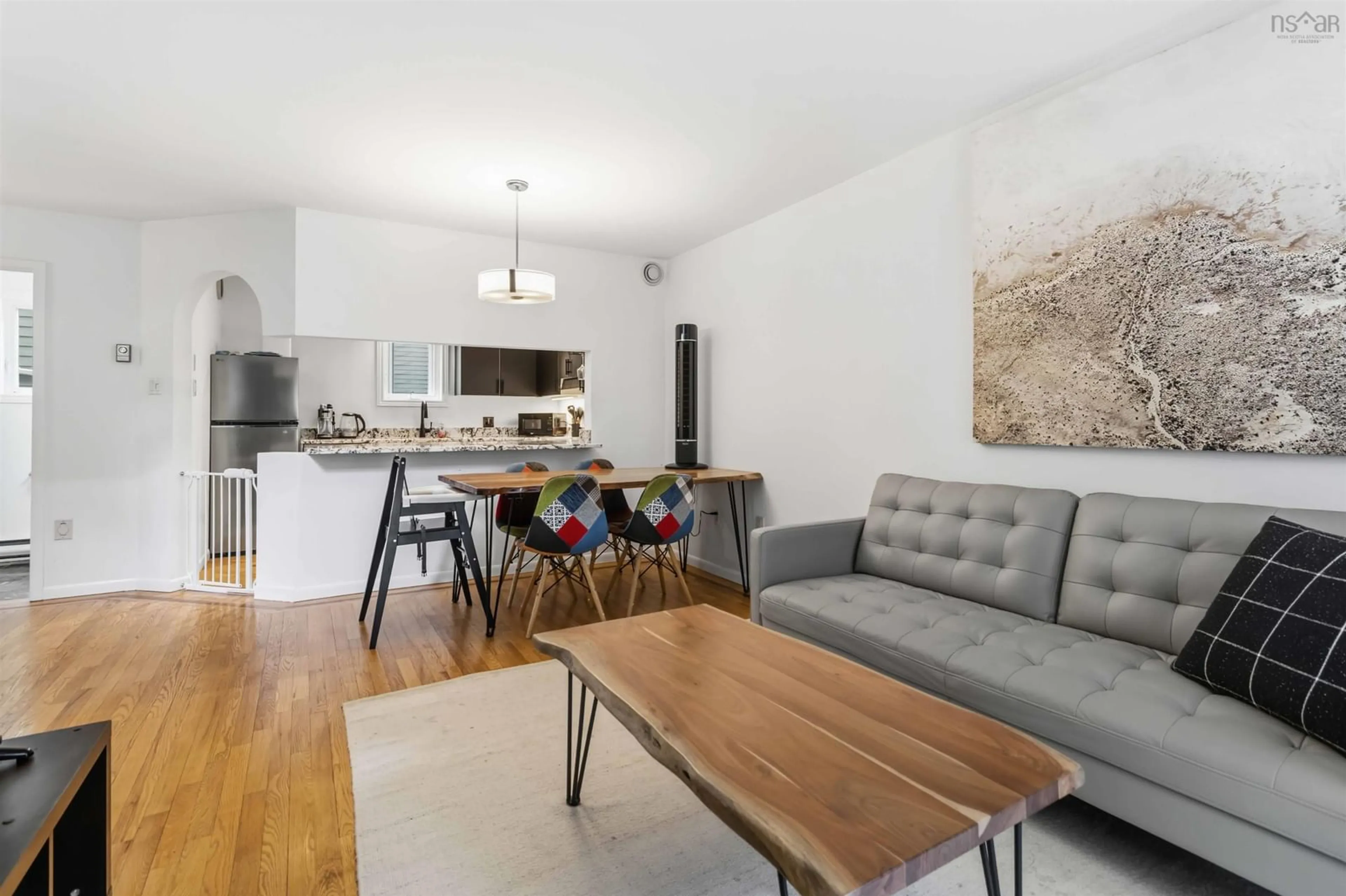 Living room with furniture, wood/laminate floor for 1345 Dresden Row #2, Halifax Nova Scotia B3J 2J9