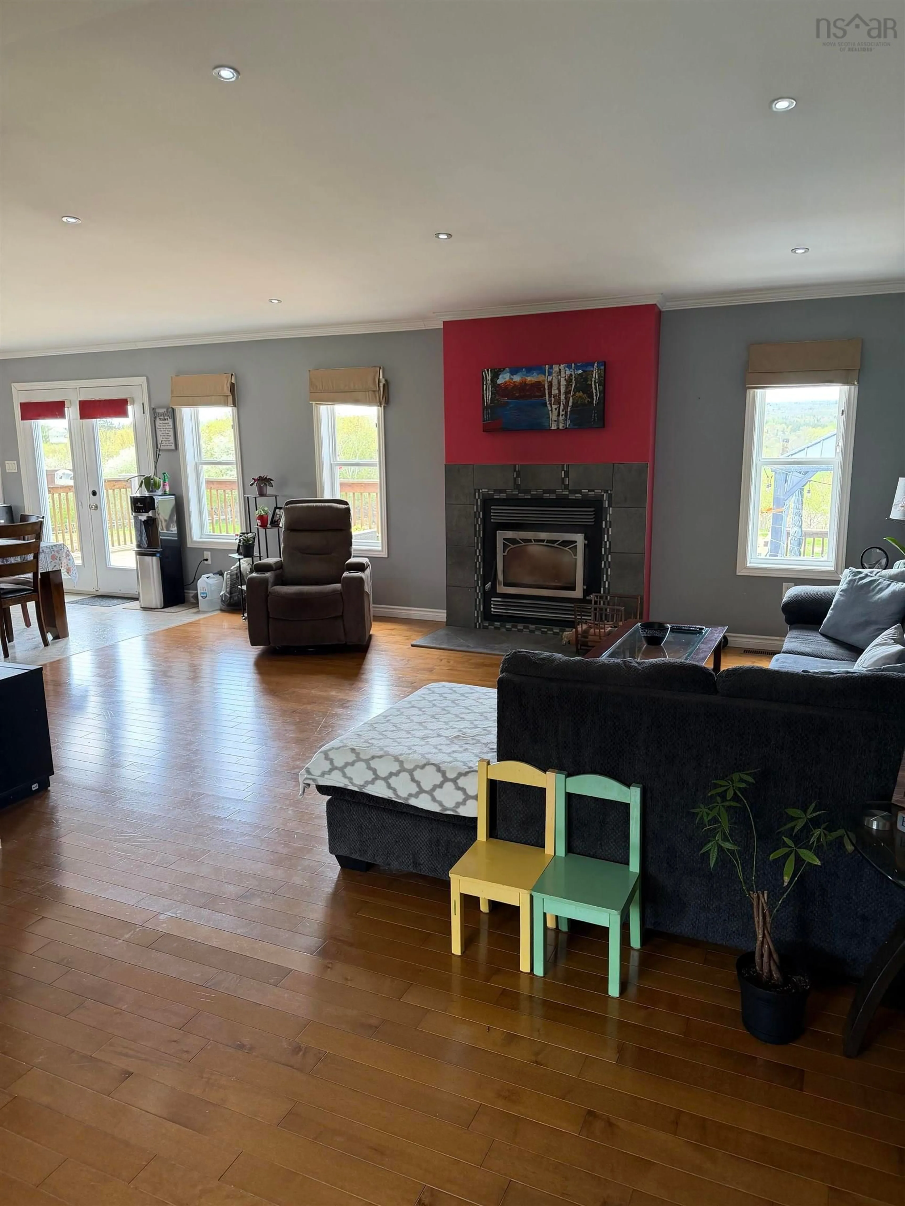 Living room with furniture, wood/laminate floor for 1069 Ohio East Road, Cross Roads Ohio Nova Scotia B2G 2K8