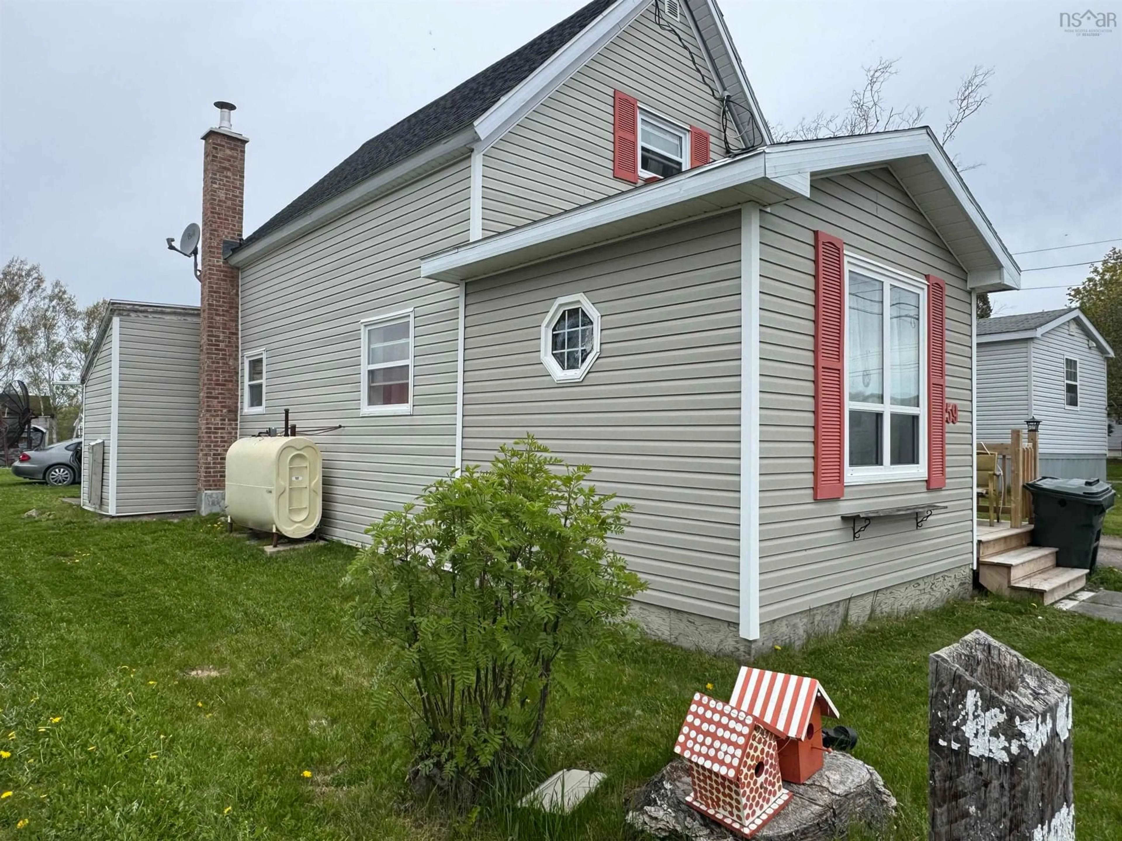 Home with vinyl exterior material, street for 59 School St, Florence Nova Scotia B1Y 1E9