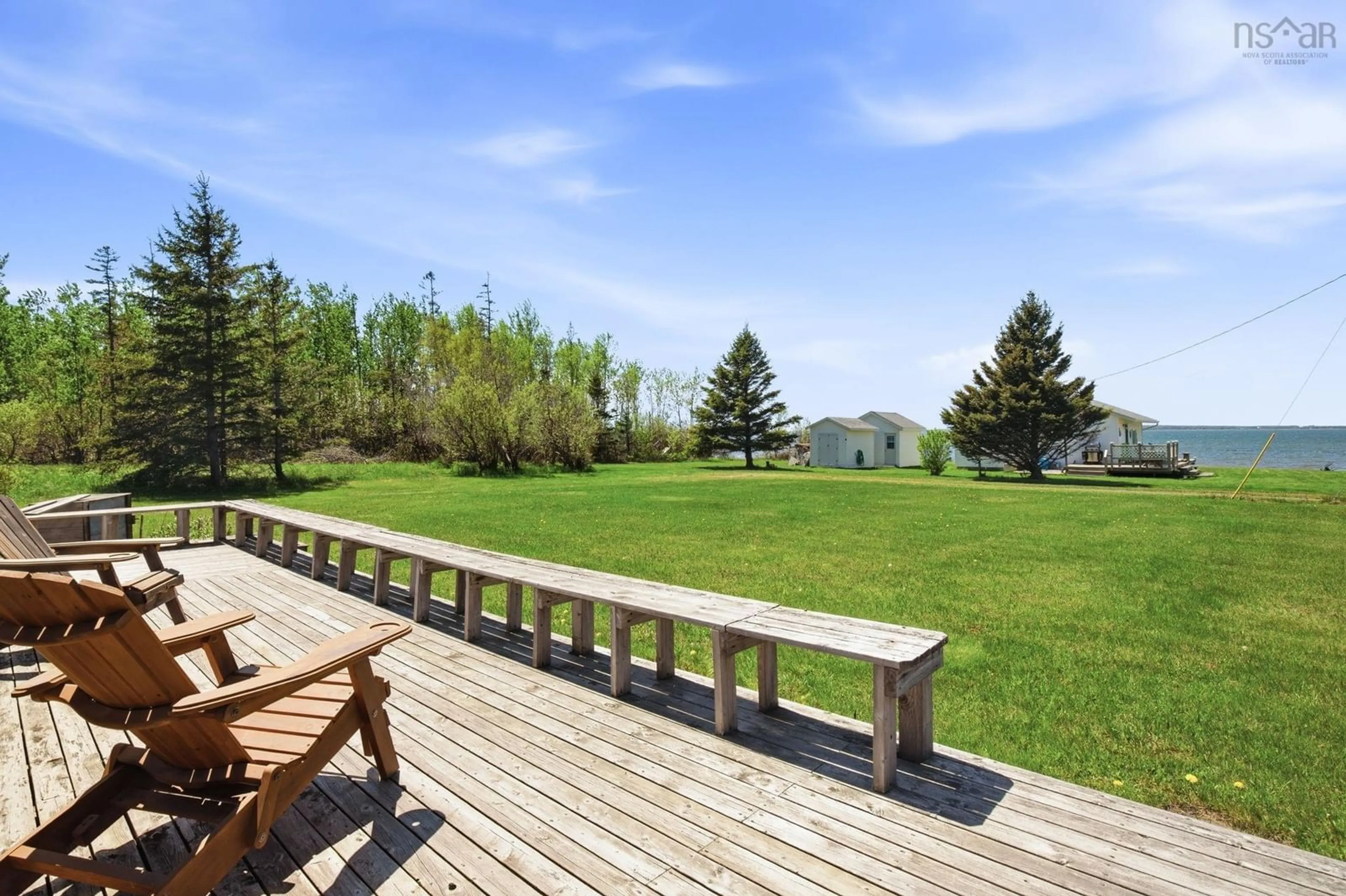 Patio, water/lake/river/ocean view for 73 Bon Jour Lane, Brule Point Nova Scotia B0K 1V0