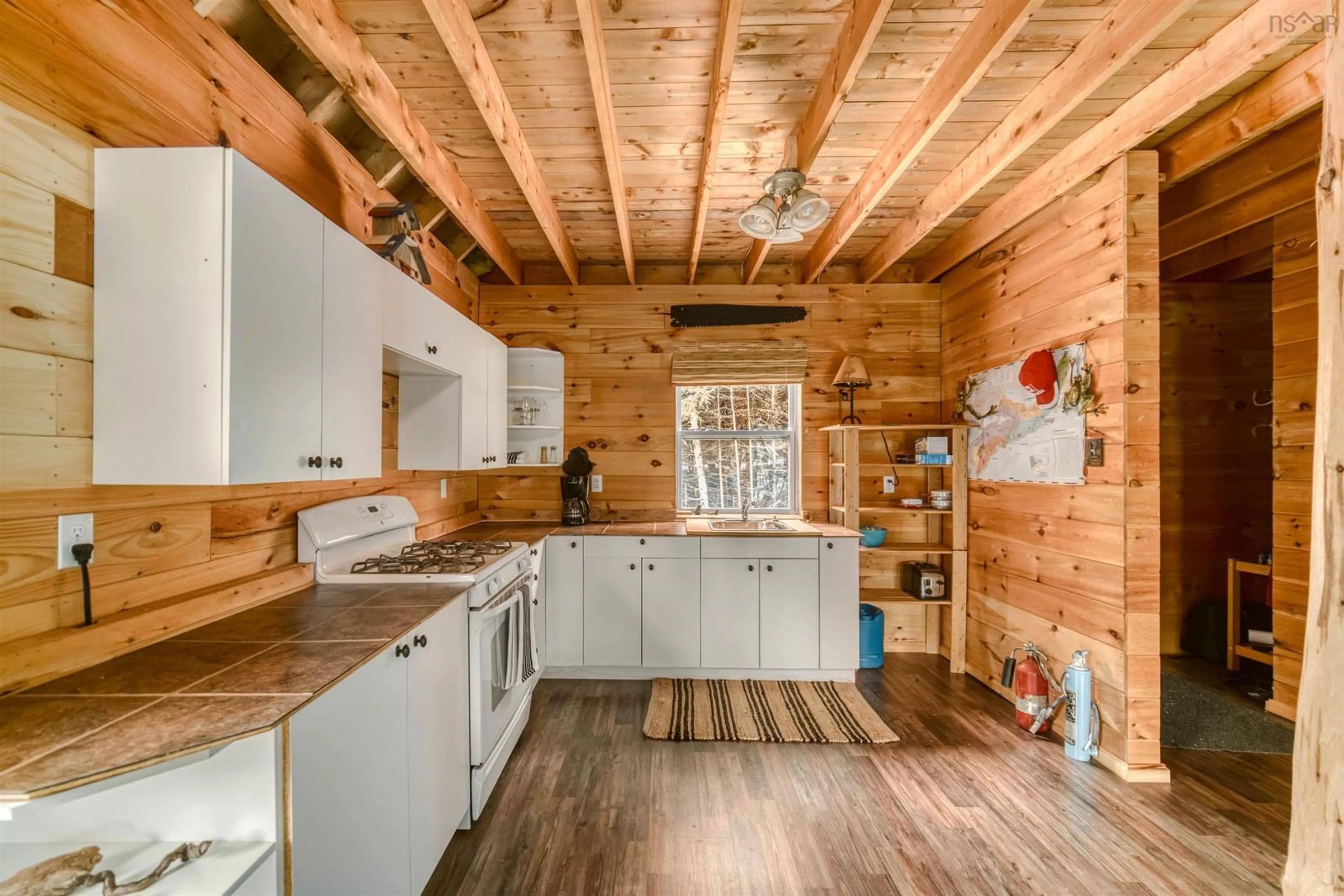Rustic kitchen, wood/laminate floor for 2204 Highway 2 #1-2B, Economy Nova Scotia B0M 1B0