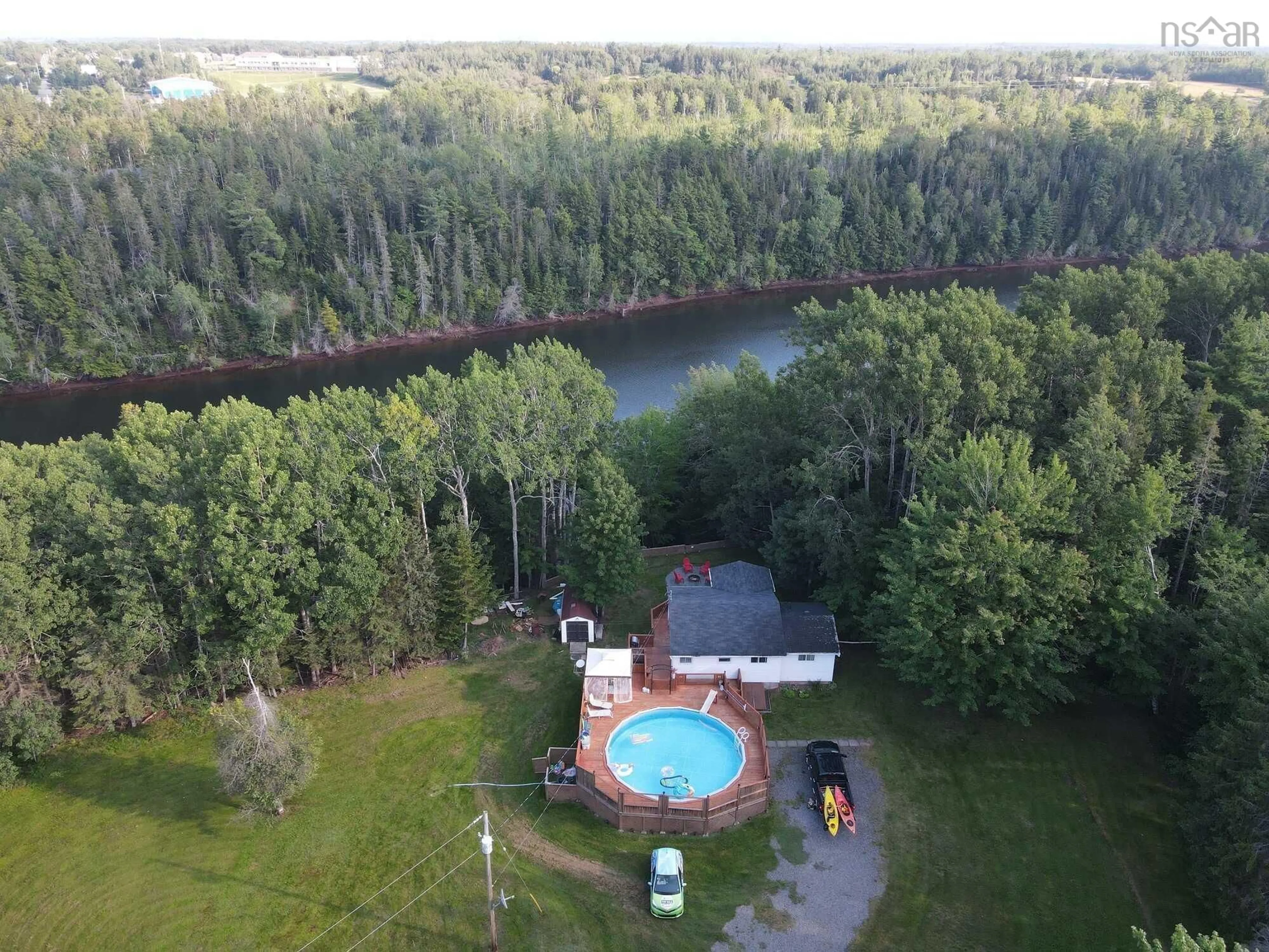 A pic from outside/outdoor area/front of a property/back of a property/a pic from drone, water/lake/river/ocean view for 1156 Tattrie Settlement Rd, French River Nova Scotia B0K 1V0