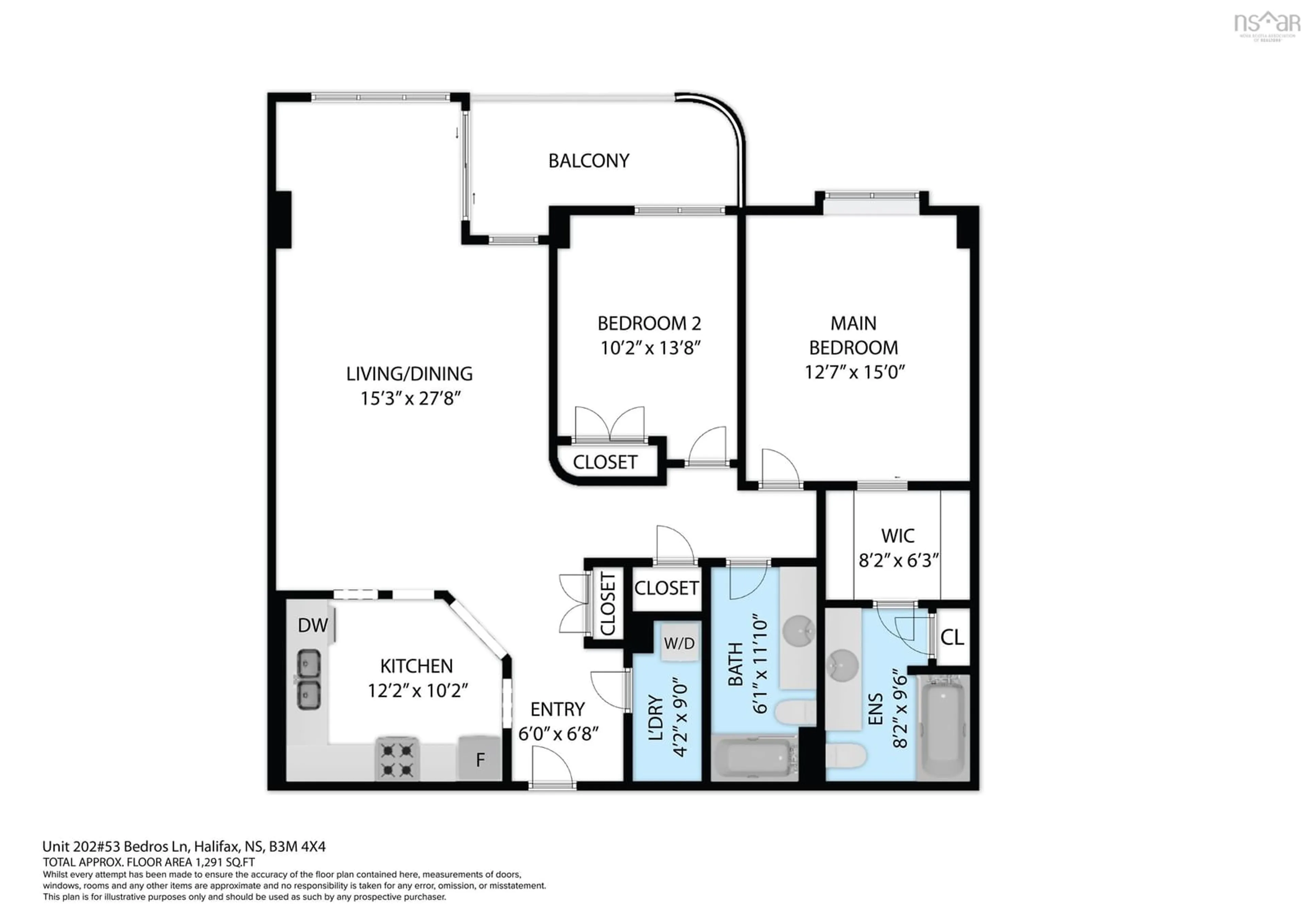 Floor plan for 53 Bedros Lane #202, Bedford Nova Scotia B3M 4X4