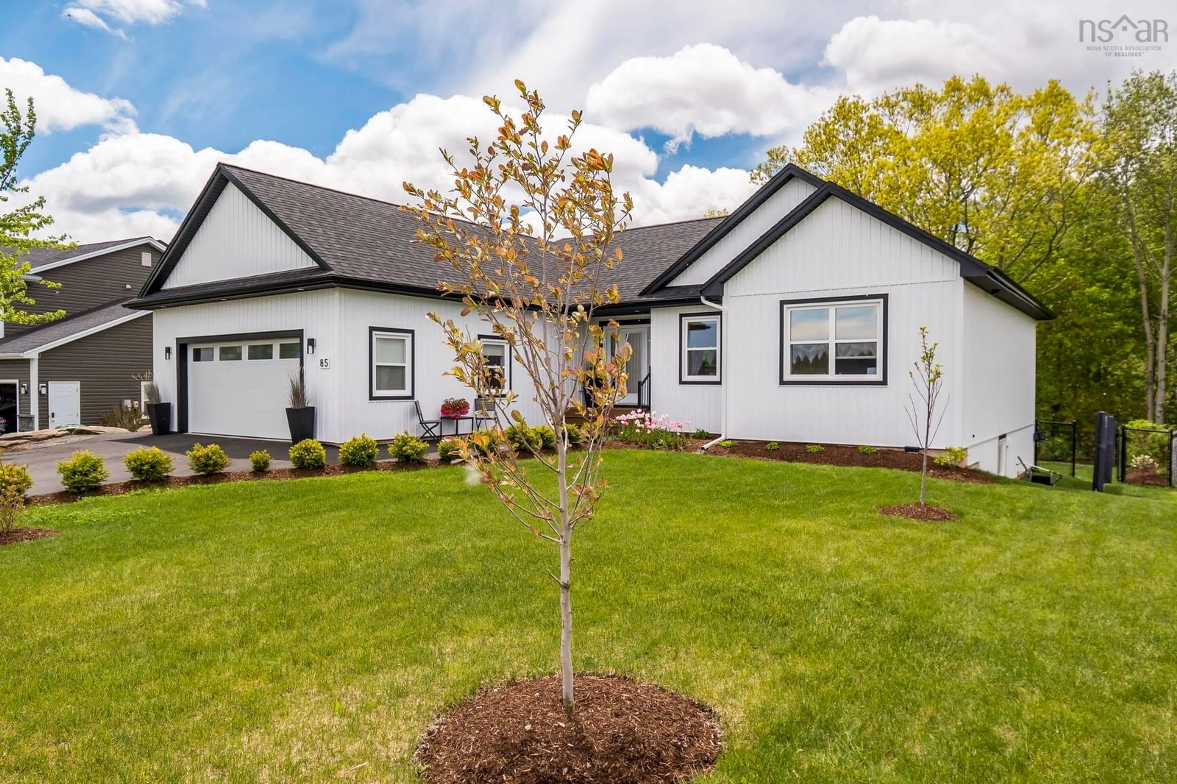 Home with vinyl exterior material, street for 85 Steeple View Dr, Port Williams Nova Scotia B0P 1T0