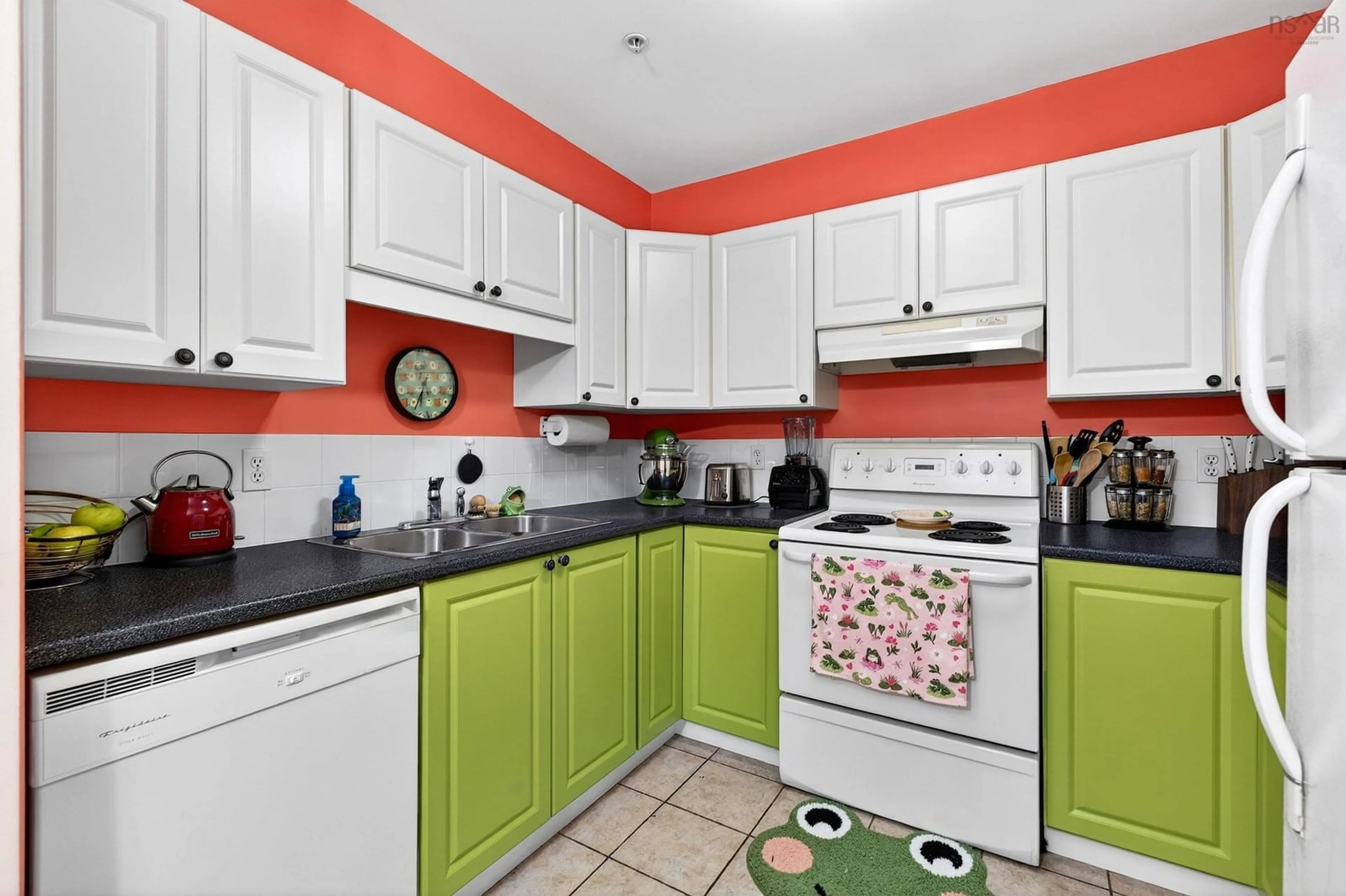 Standard kitchen, ceramic/tile floor for 115 Ochterloney St #301, Dartmouth Nova Scotia B2Y 4W8