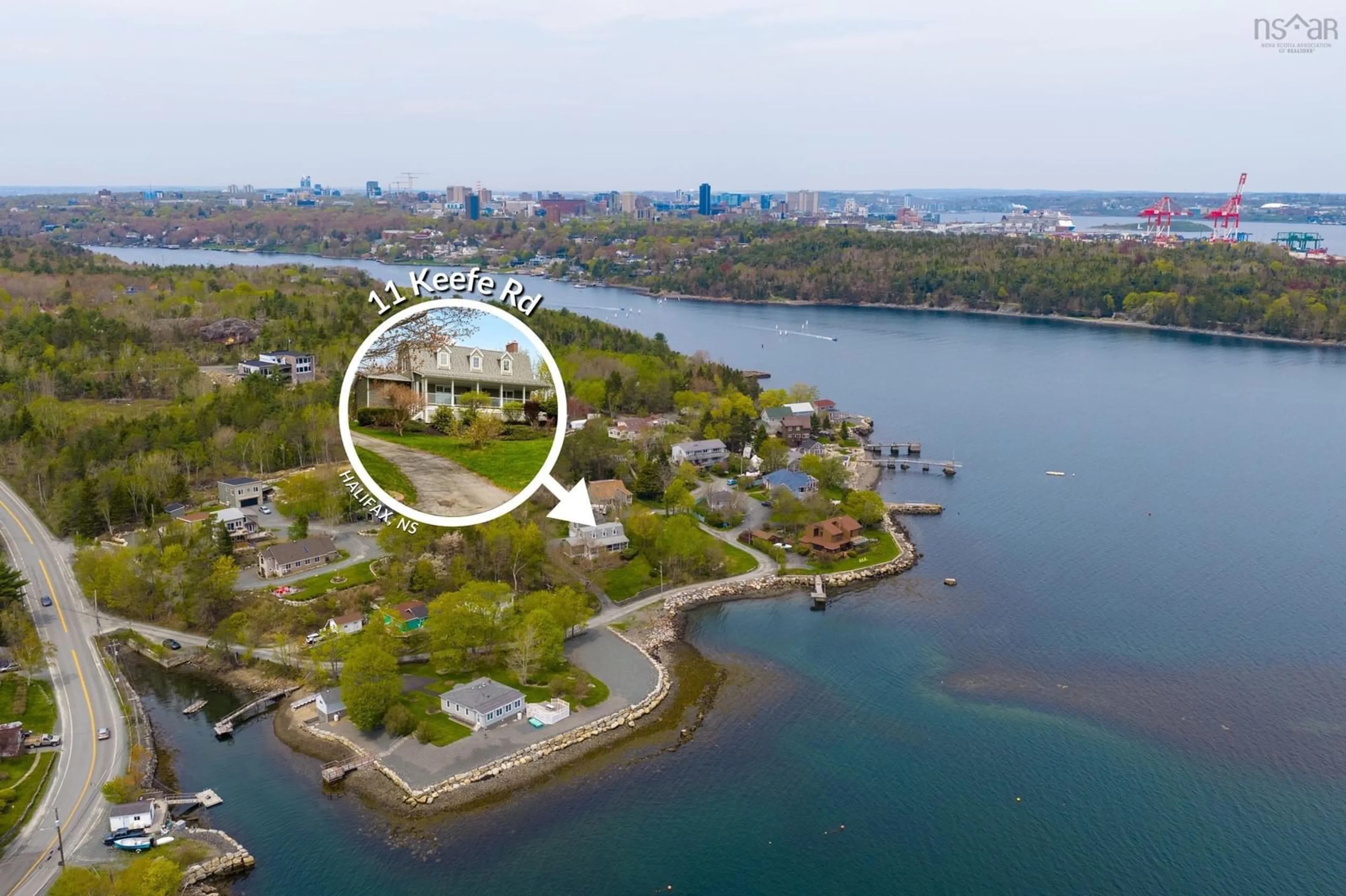 A pic from outside/outdoor area/front of a property/back of a property/a pic from drone, water/lake/river/ocean view for 11 Keefe Dr, Purcell's Cove Nova Scotia B3P 2J1