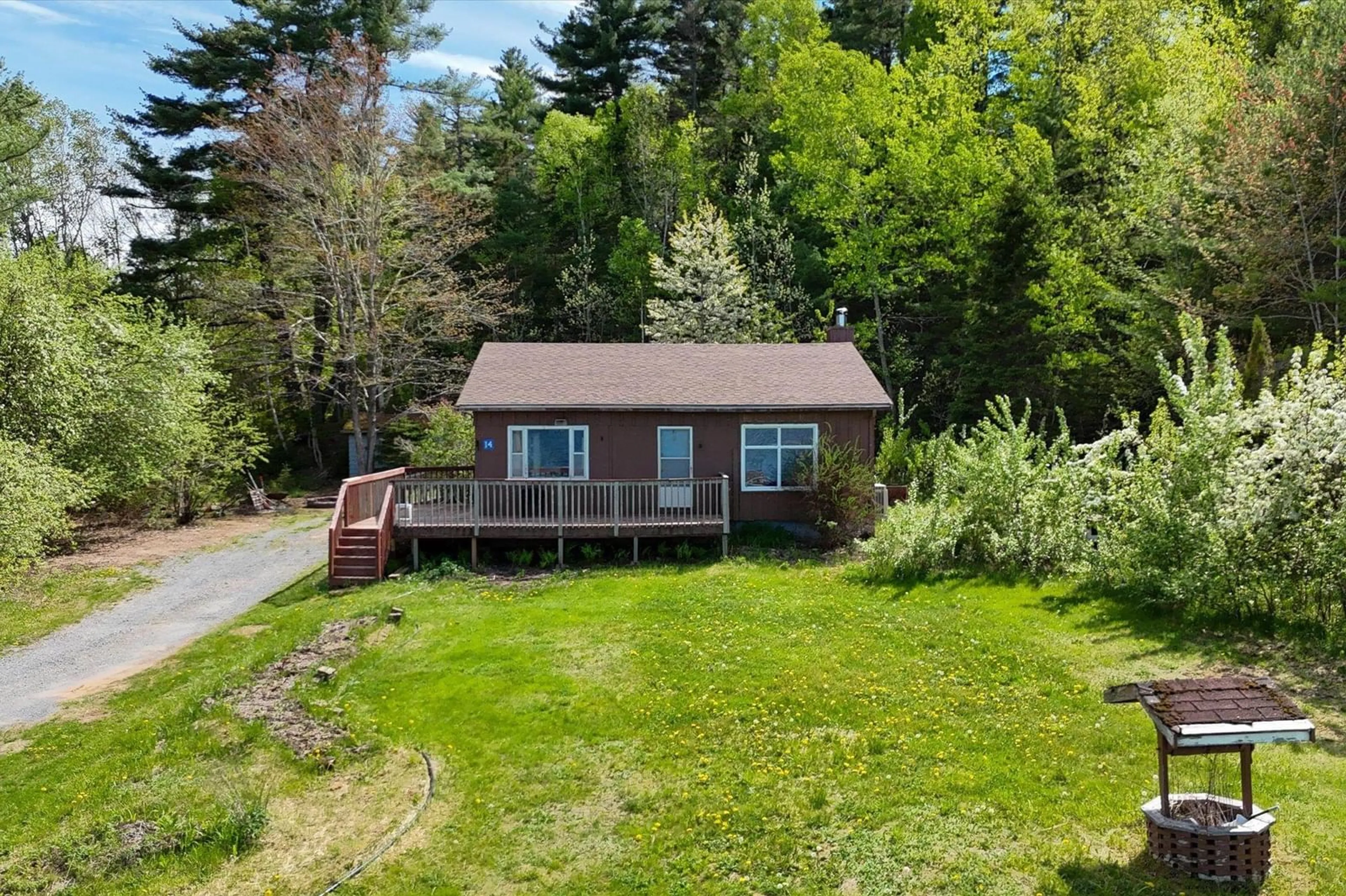 A pic from outside/outdoor area/front of a property/back of a property/a pic from drone, water/lake/river/ocean view for 14 Big Mush A Mush Lake Rd, Middle New Cornwall Nova Scotia B0J 2E0