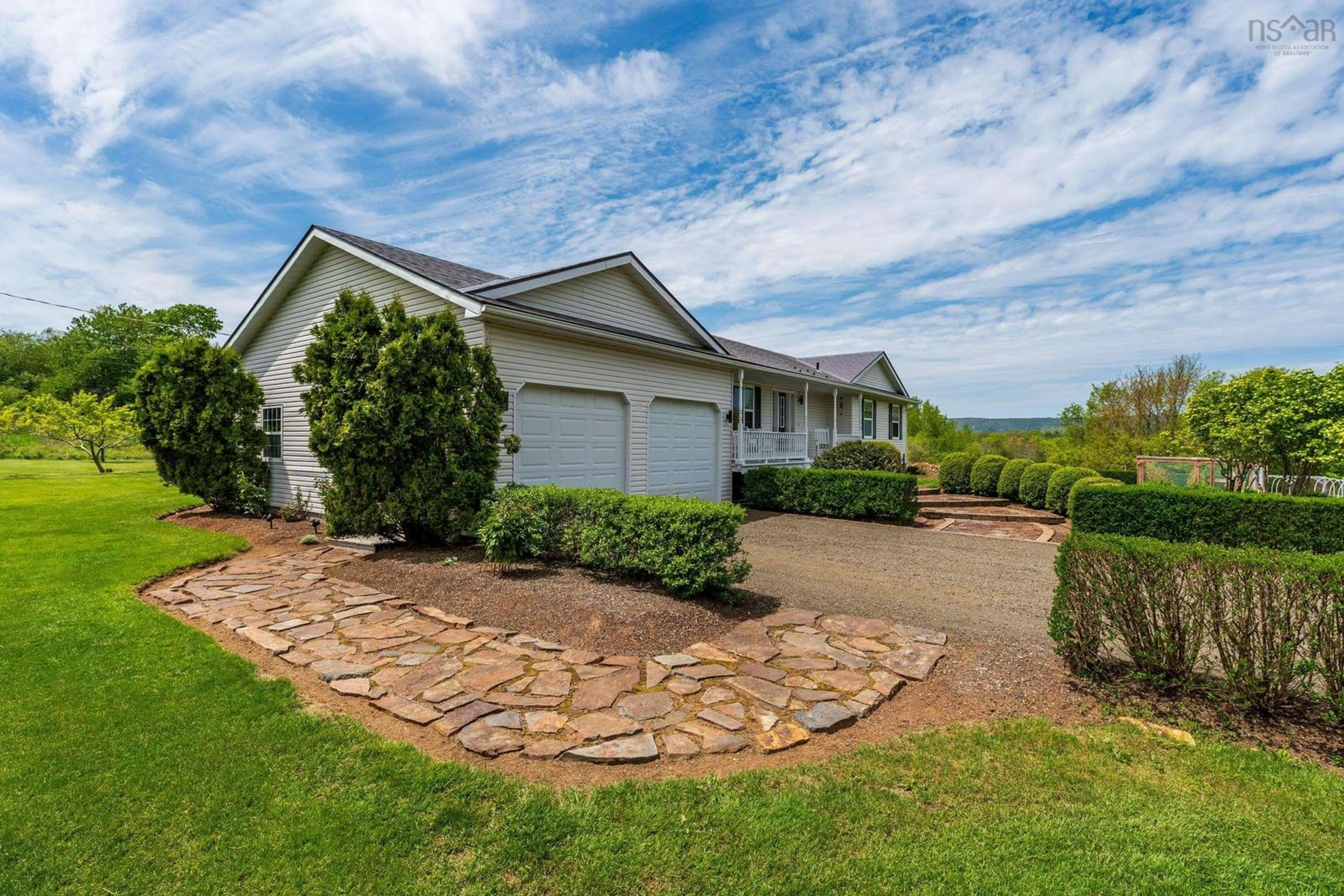 A pic from outside/outdoor area/front of a property/back of a property/a pic from drone, water/lake/river/ocean view for 1789 Highway 201, Round Hill Nova Scotia B0S 1C0